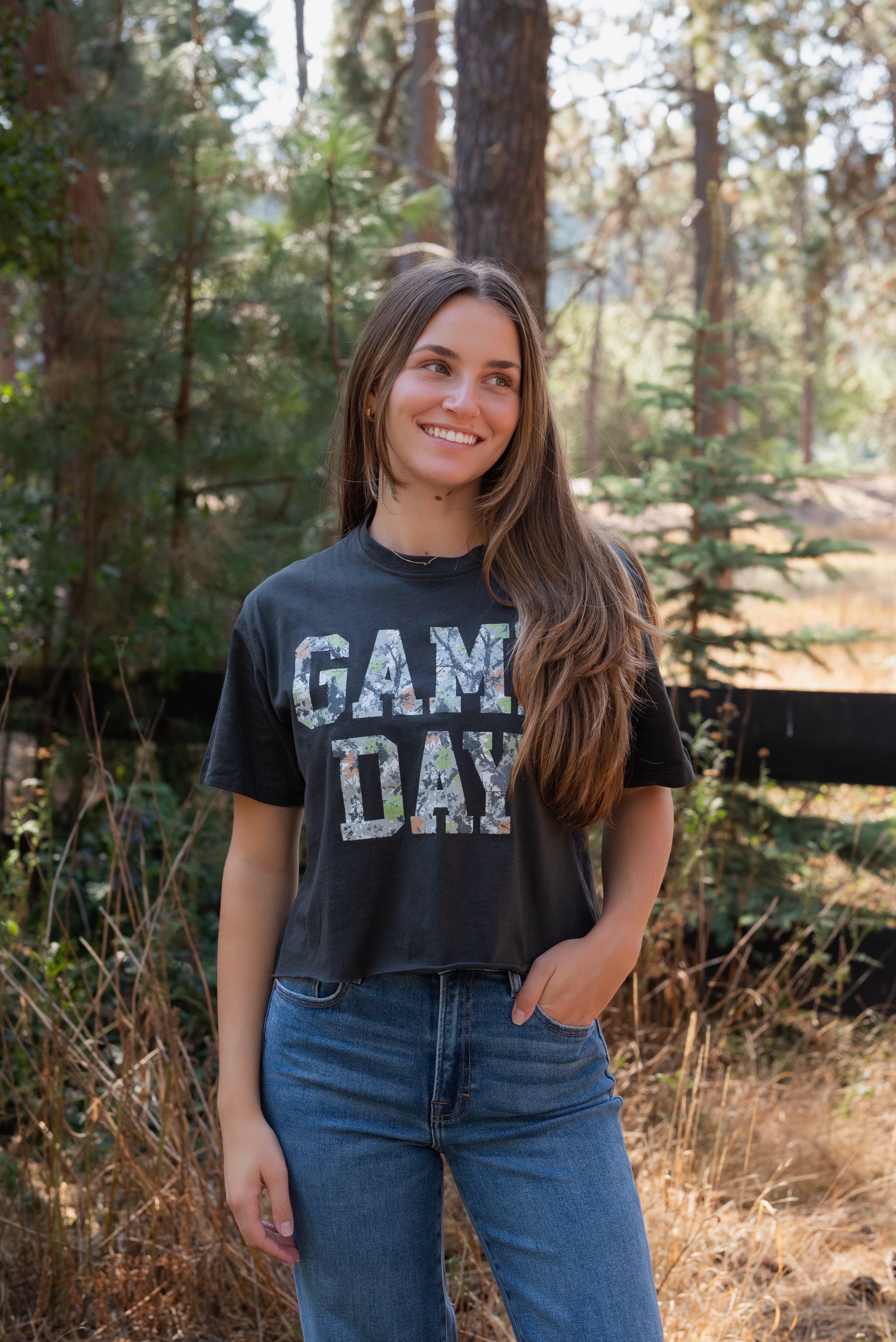 Game Day Leaf Camo Top