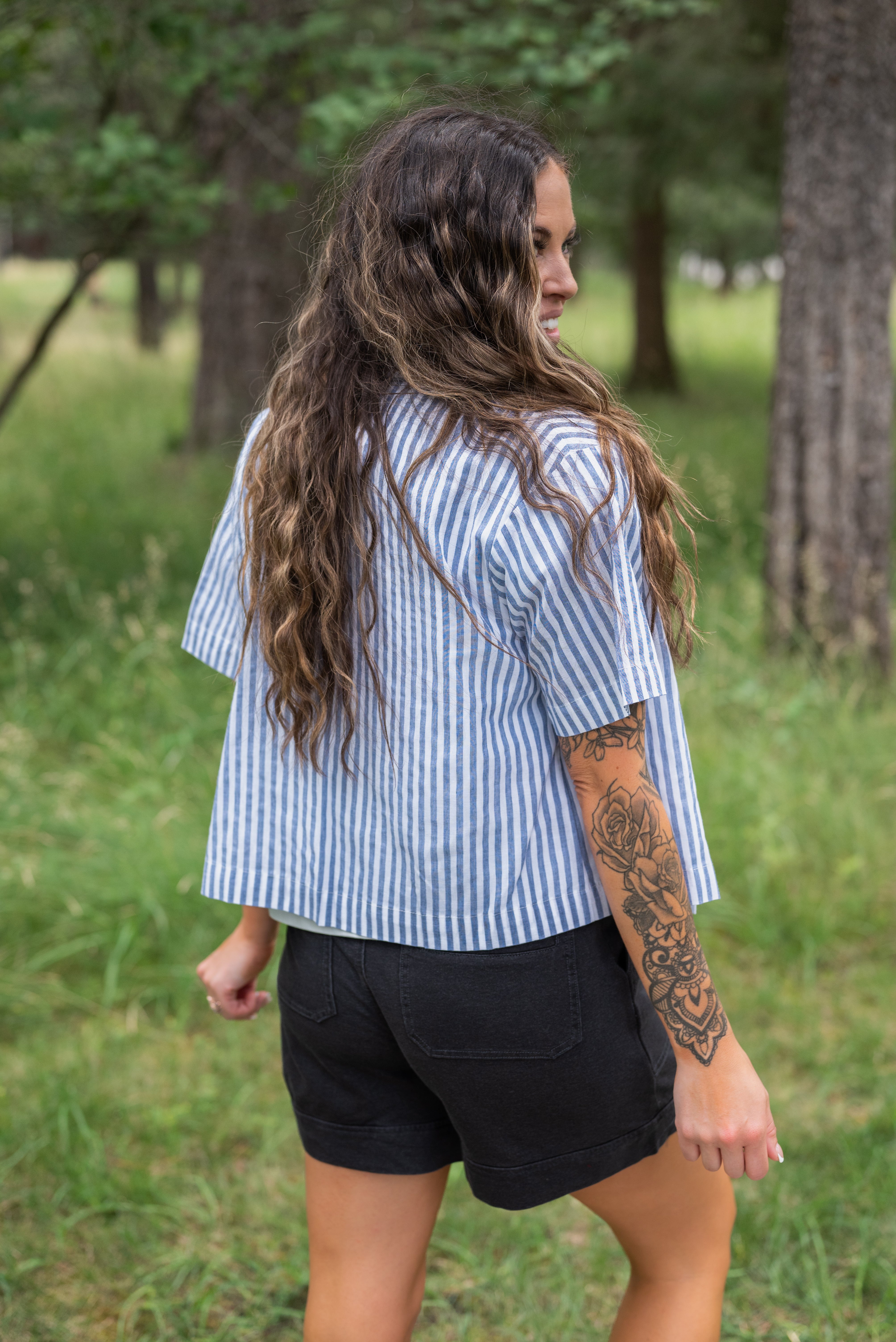 GEMMA PINSTRIPE TOP