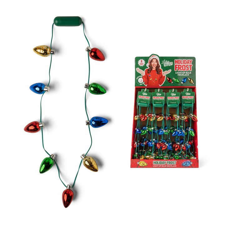 Lotsa Lites! Holiday Frost Bulb Necklace