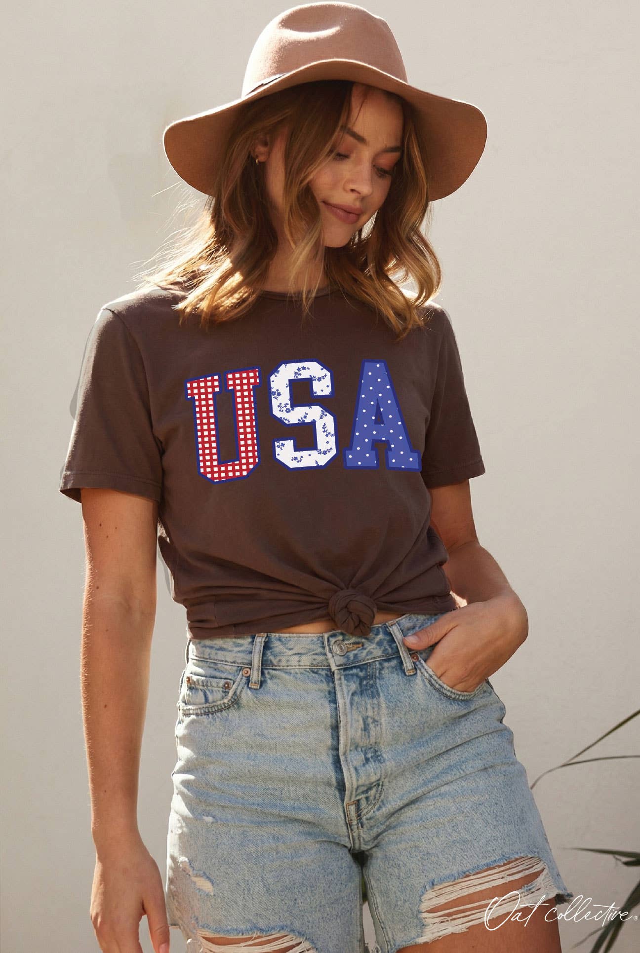 USA WITH PATTERN  Top