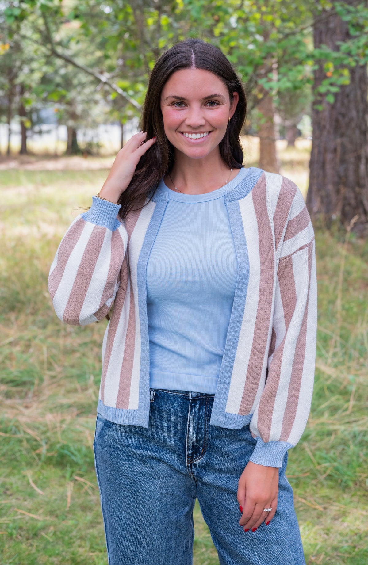 DOLLIE STRIPE CARDIGAN