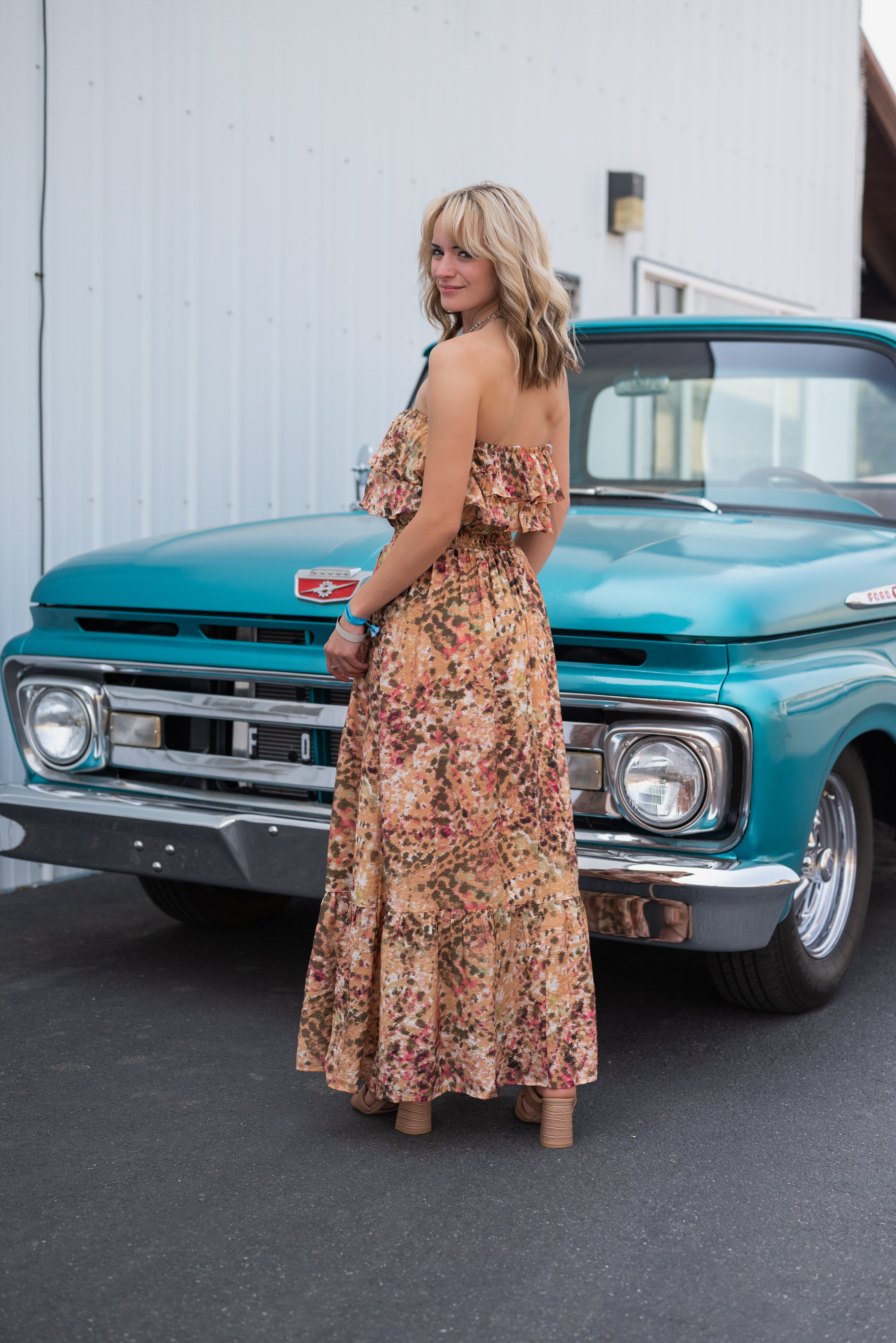 SUNSET CANYON STRAPLESS MAXI DRESS
