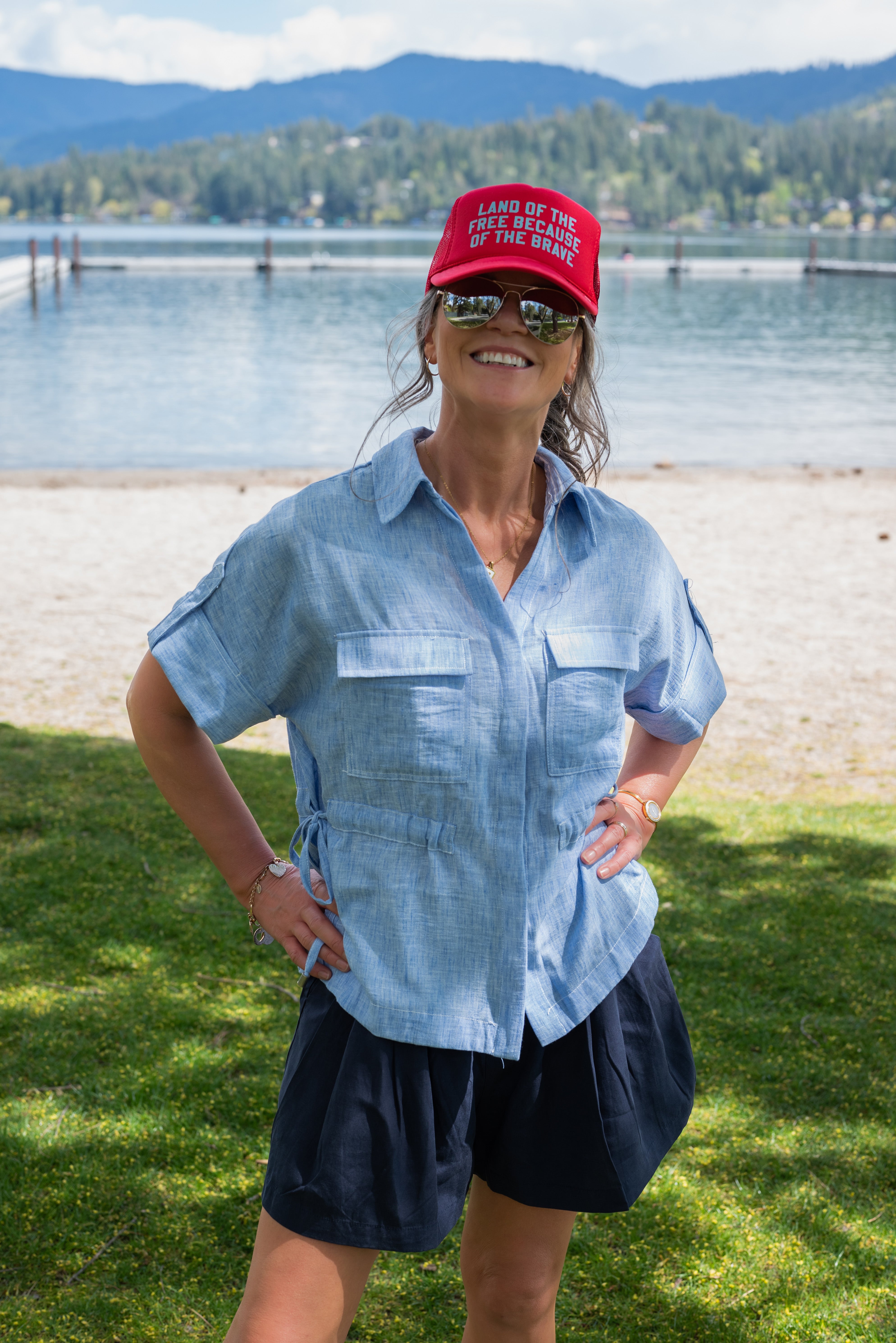 ALICE CHAMBRAY TOP