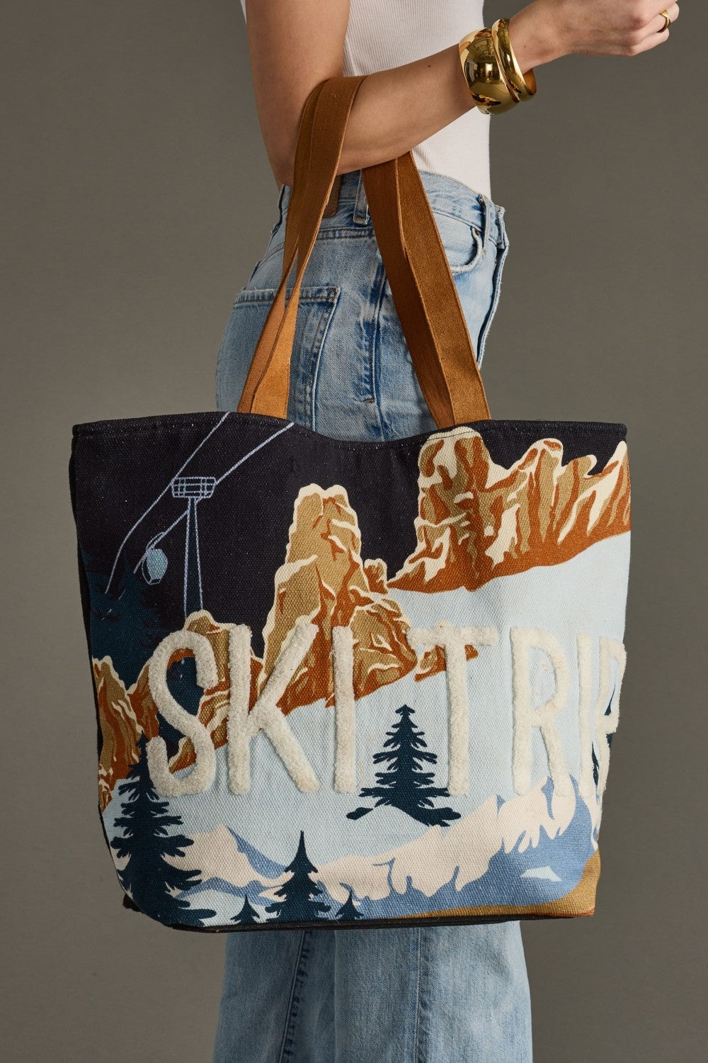 Ski Trip Scene Tote