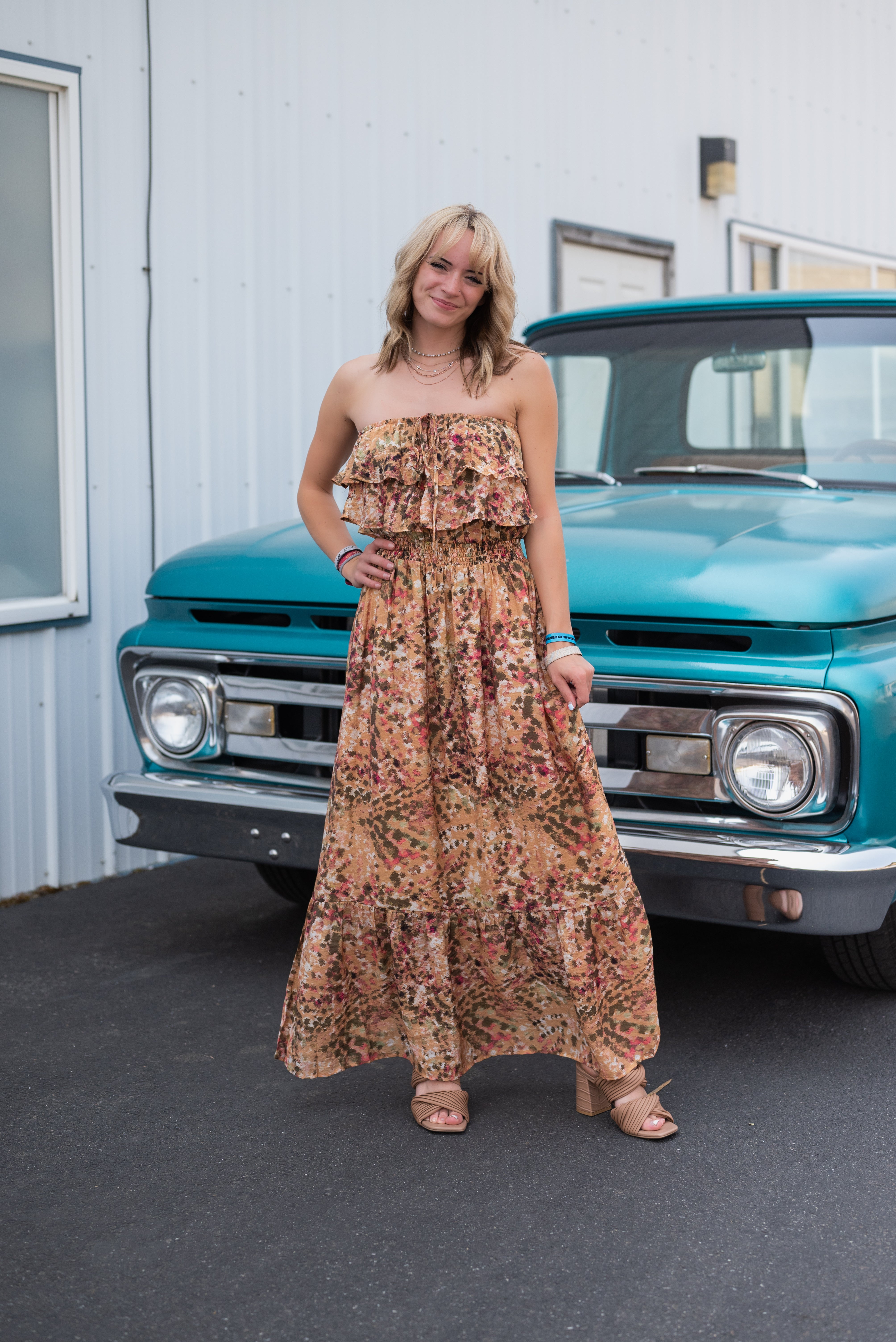 SUNSET CANYON STRAPLESS MAXI DRESS