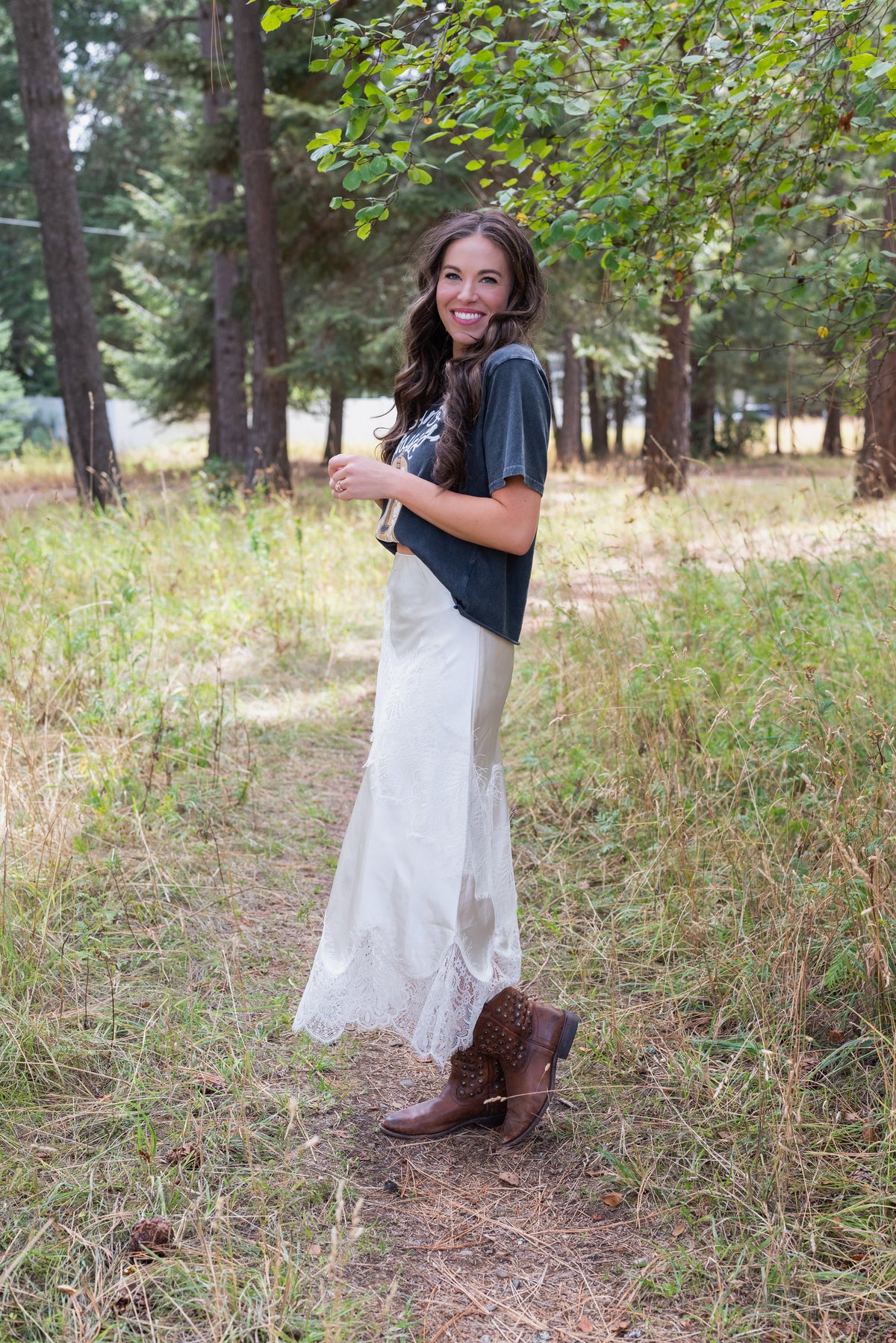 BLOSSOM SATIN SKIRT