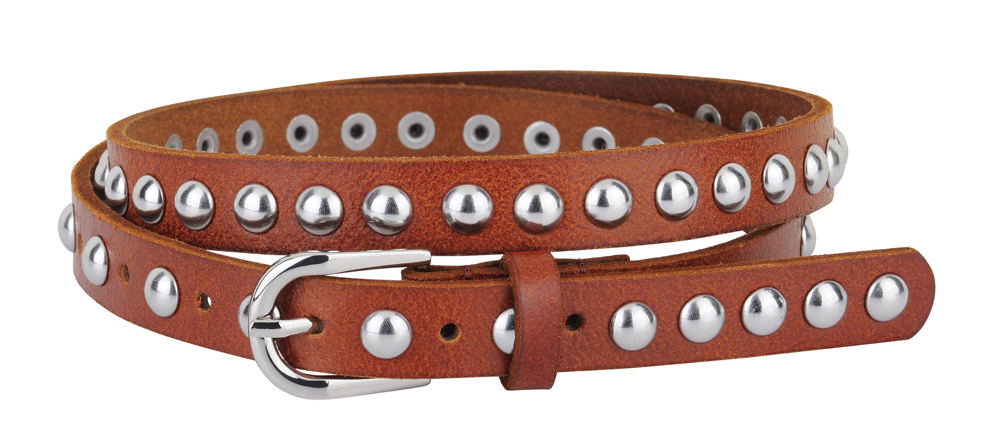 Skinny Punk Rock Studded Leather Belt