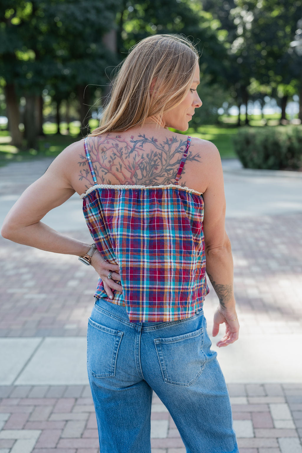 ADELA PLAID TANK