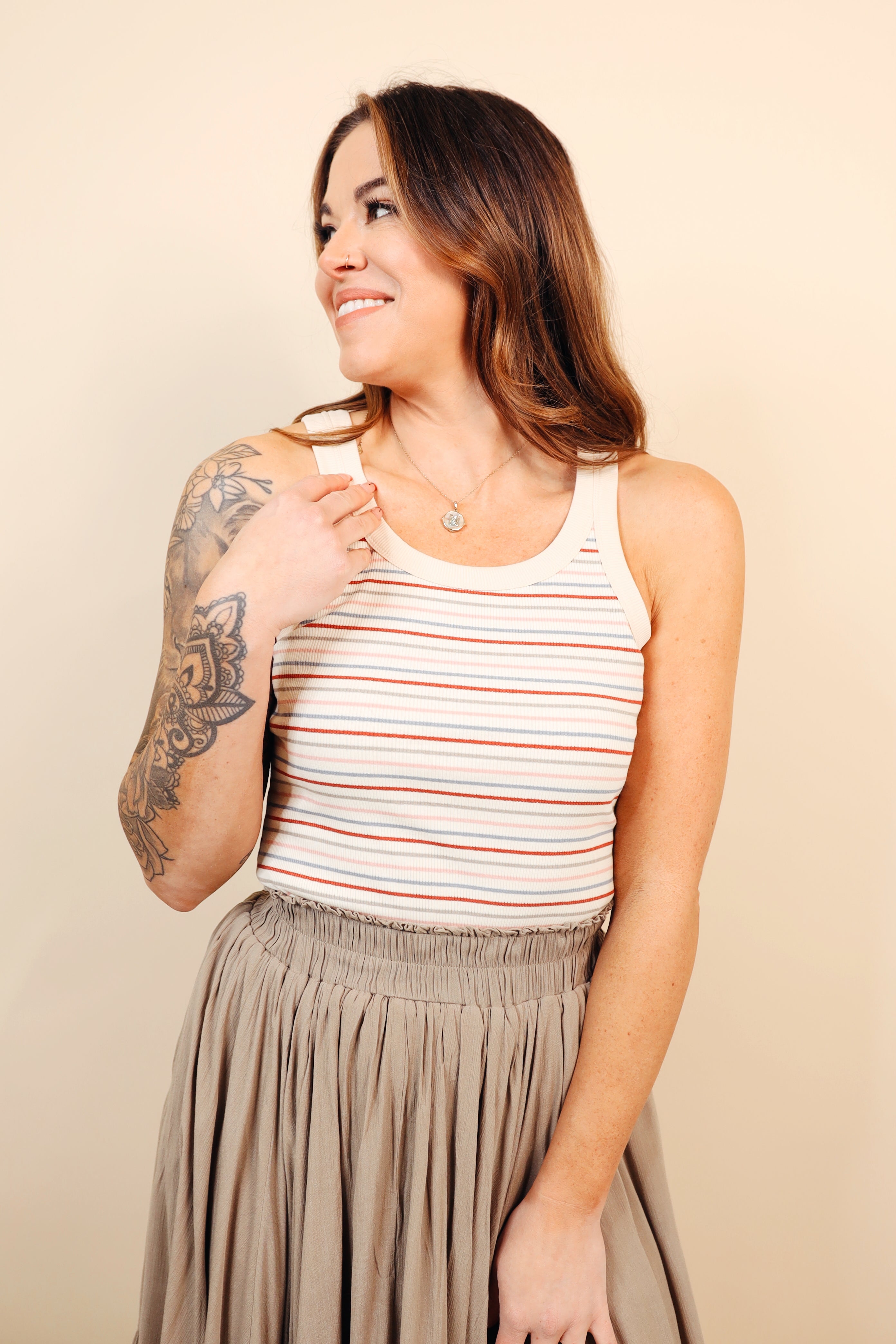 ANN STRIPED TANK