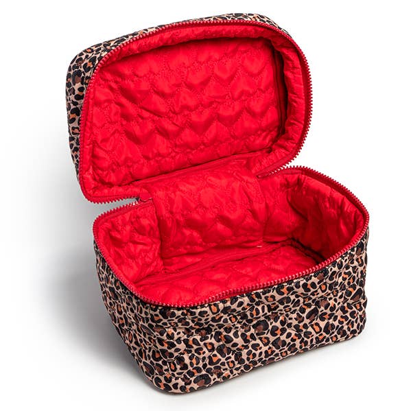 Cosmetic Travel Case / Makeup Bag - Cheetah Print