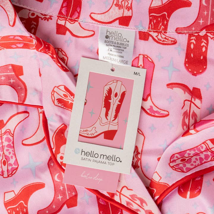 Boots Satin Pajama Top
