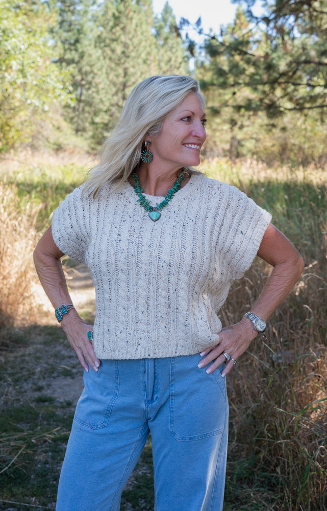 EFFORTLESS CABLE SWEATER TANK