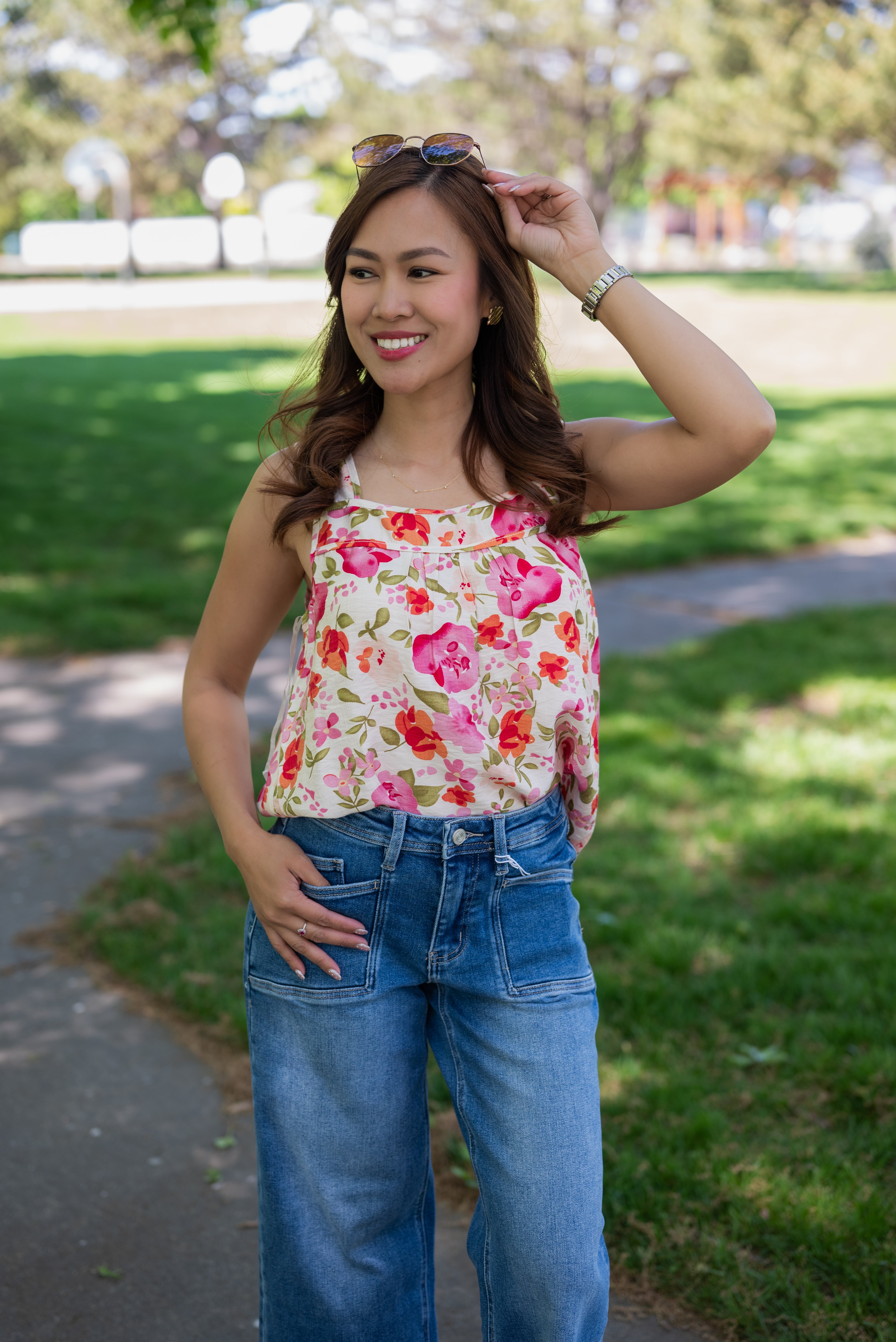 CHRISTA FLORAL TOP