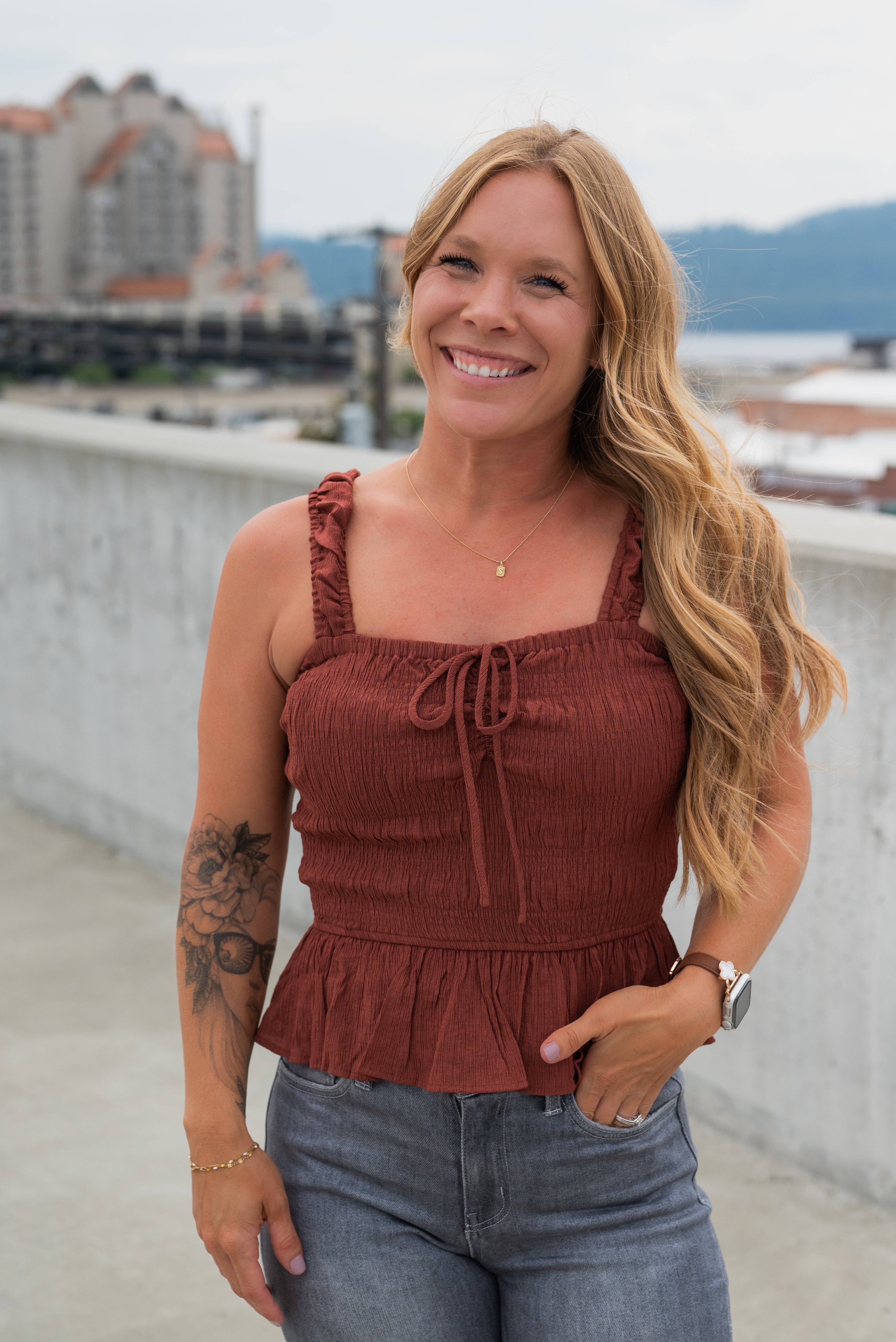 LUCILE PEPLUM TOP