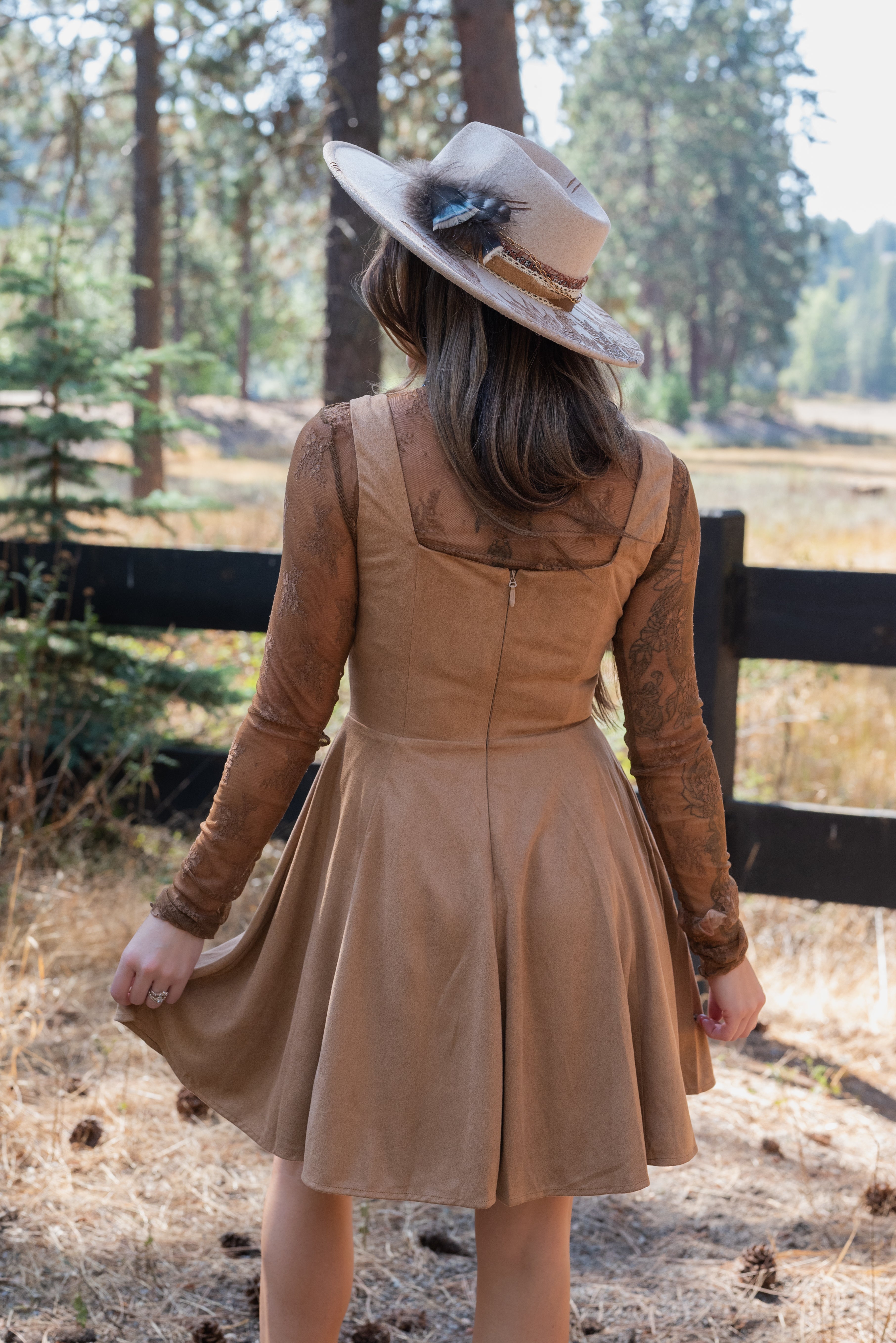 BRENNA FAUX SUEDE DRESS