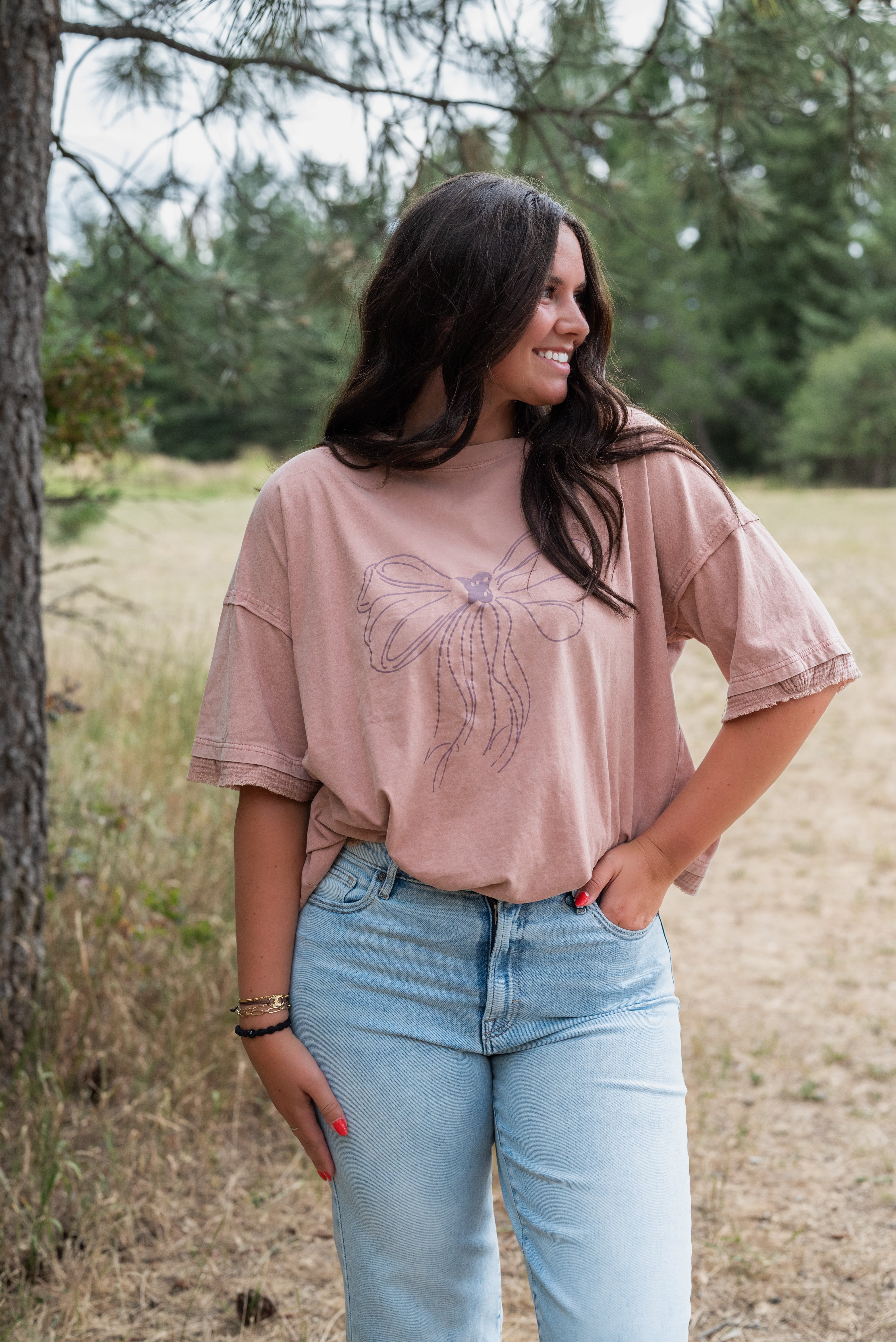 BOW PRINT TOP