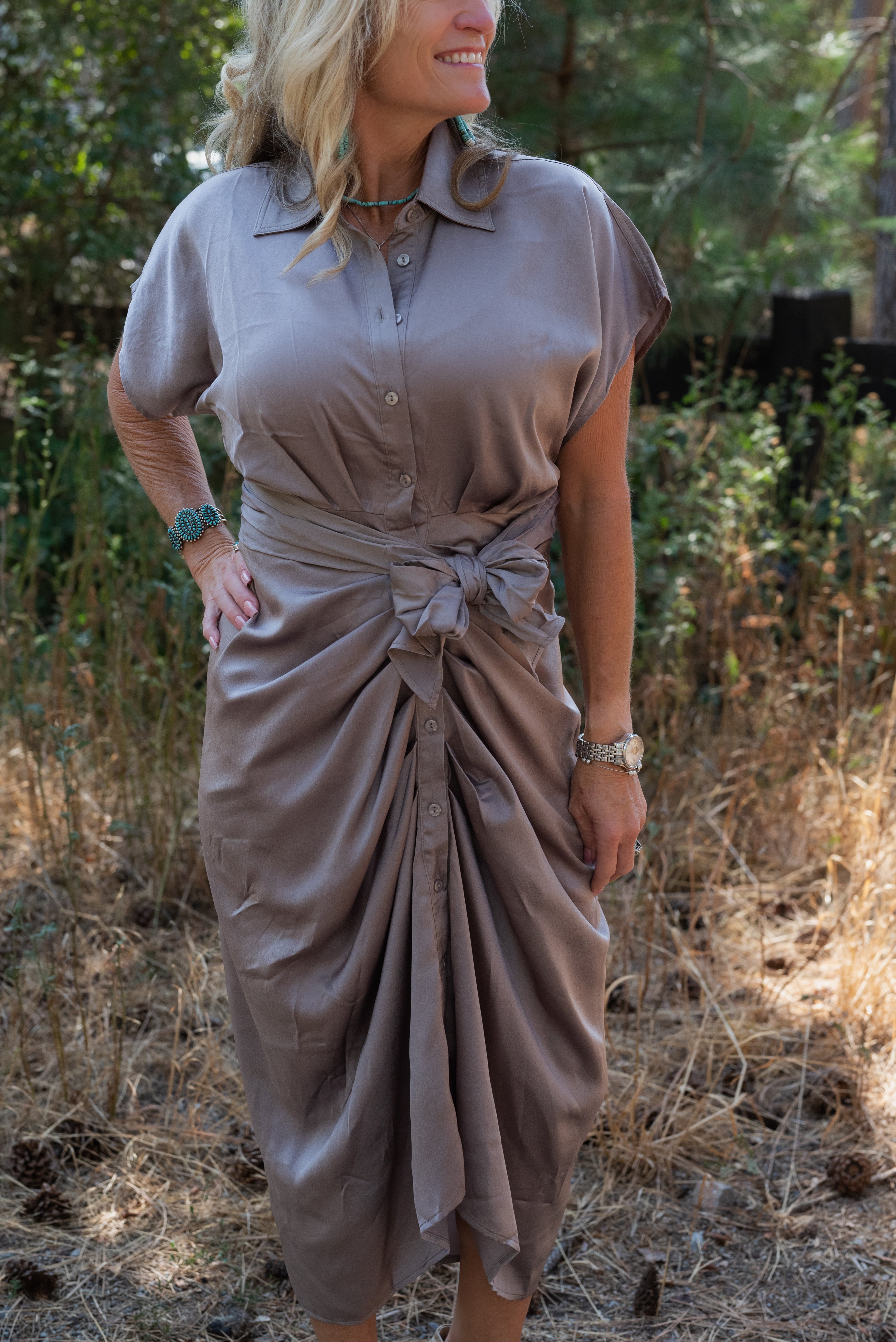 ALANNAH FRONT TIE DRESS
