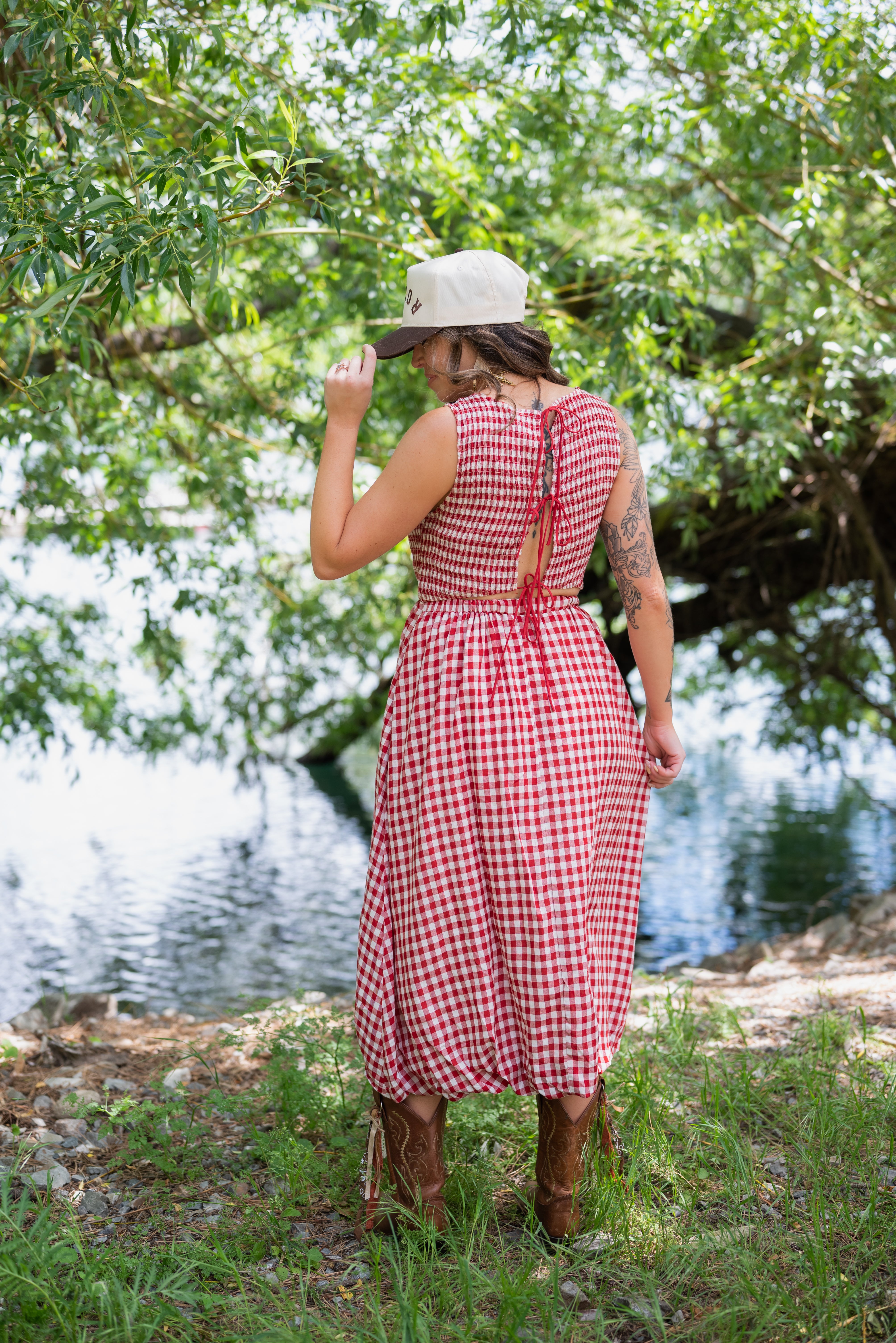 APPLE BUTTER MIDI DRESS