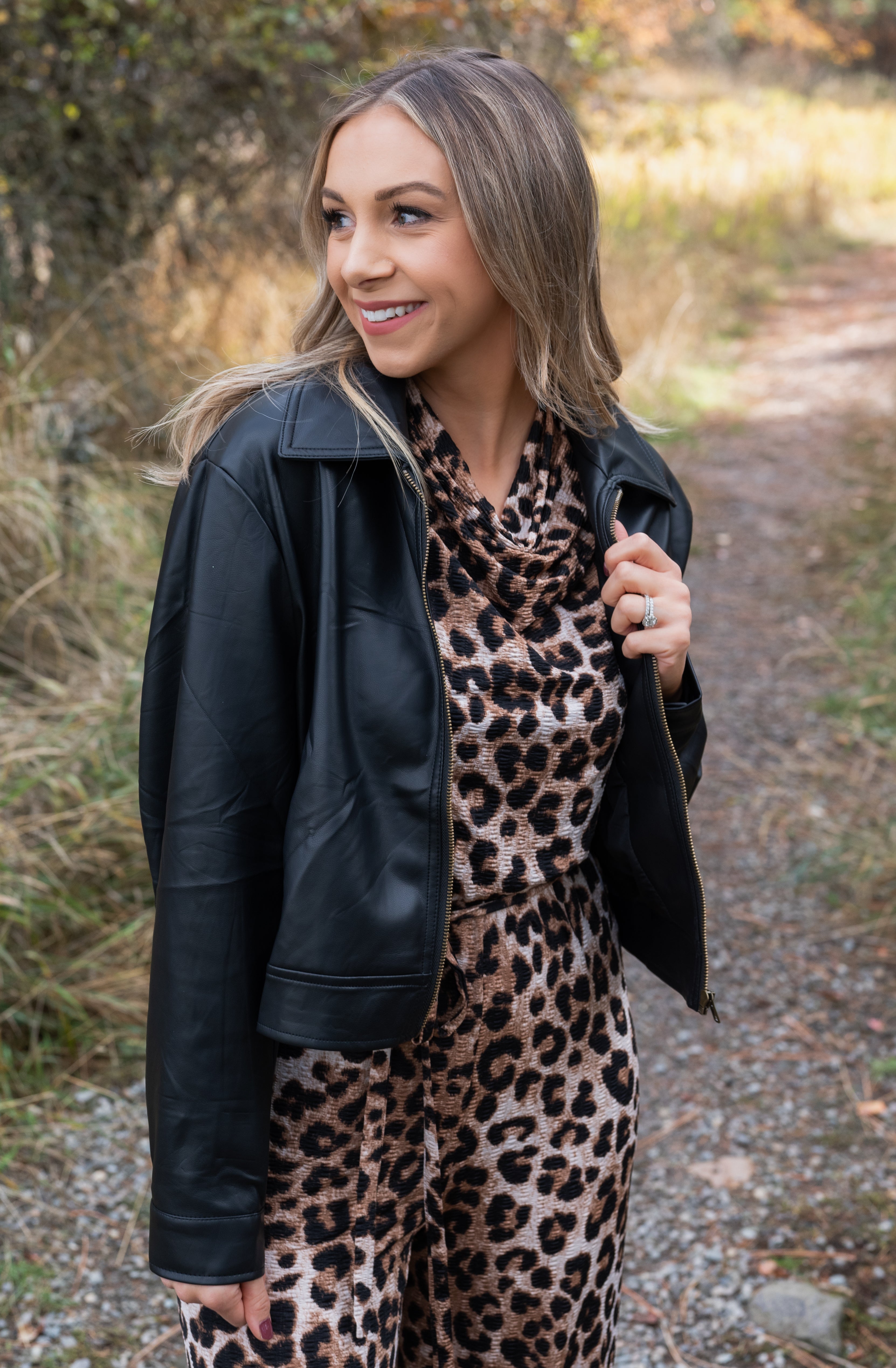 DONELLE PLEATHER JACKET