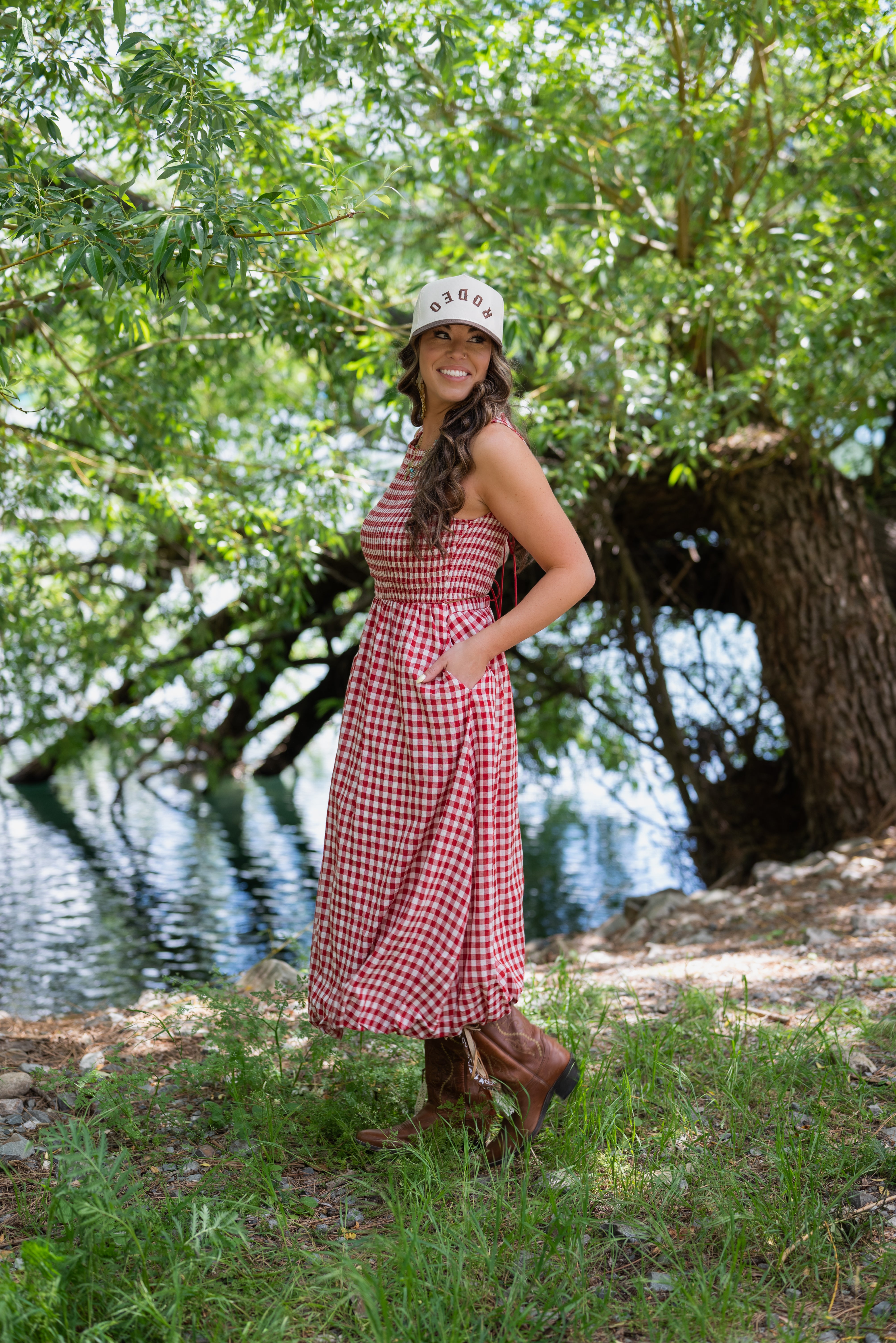 APPLE BUTTER MIDI DRESS