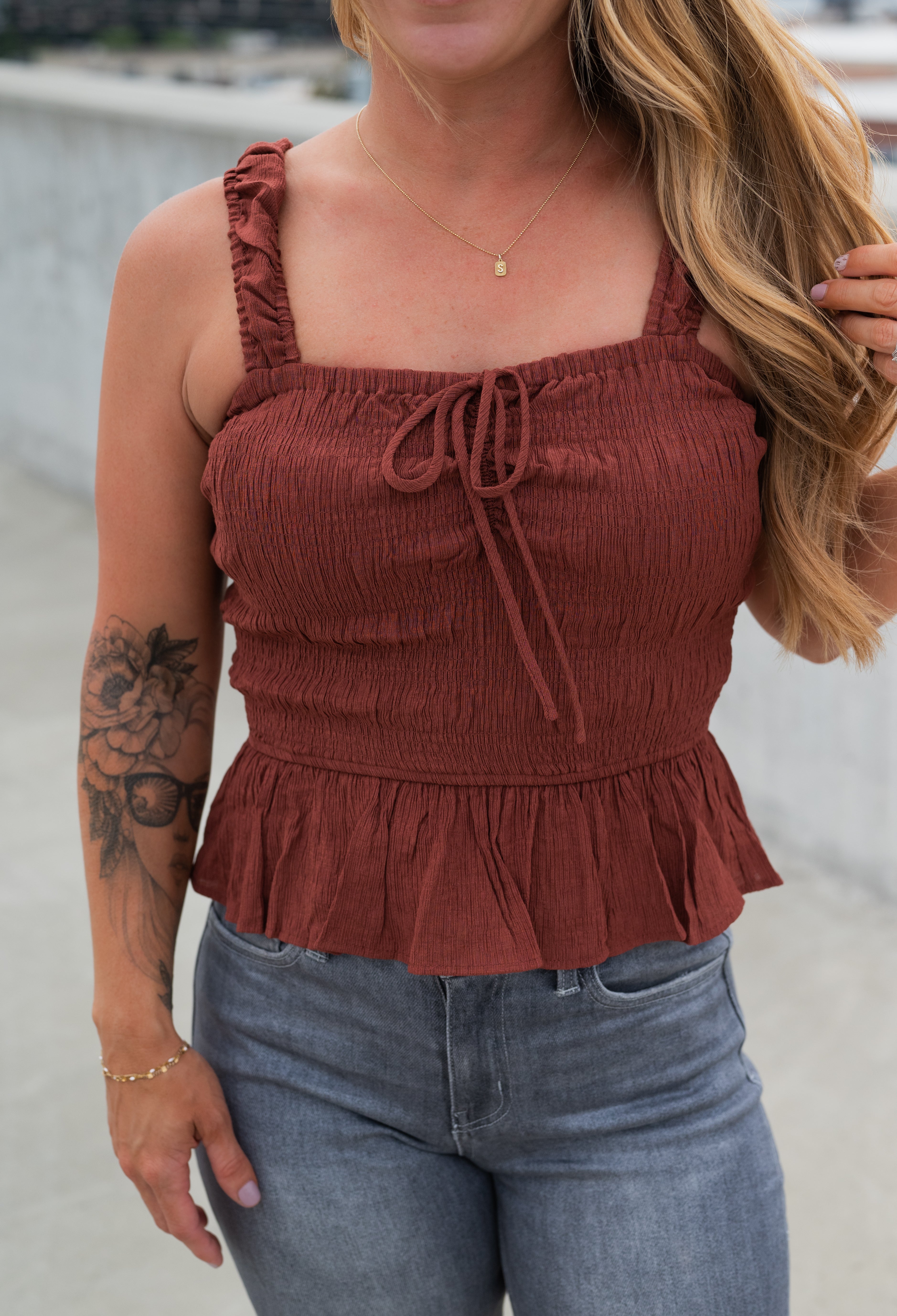 LUCILE PEPLUM TOP