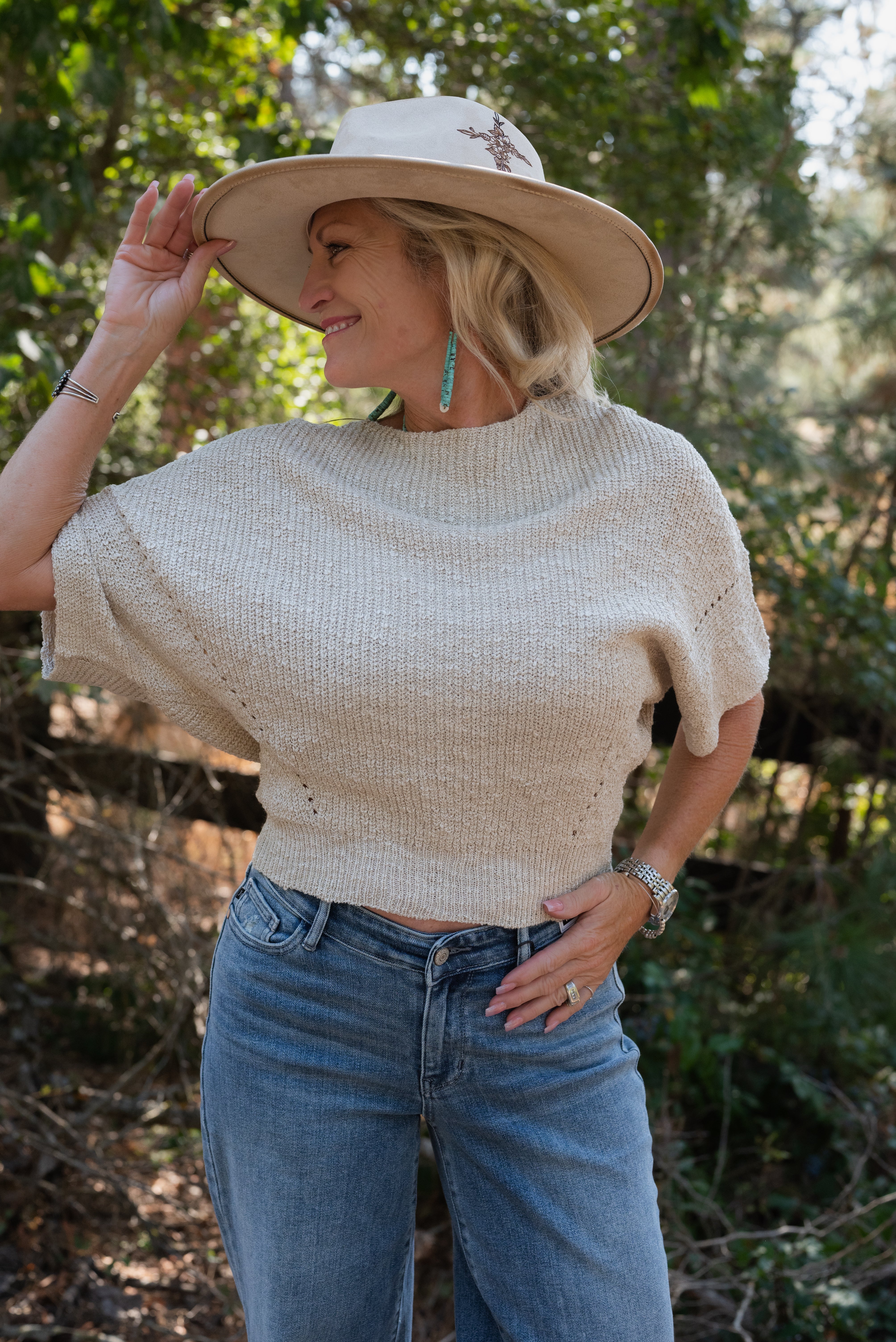 JEWEL CROPPED SWEATER