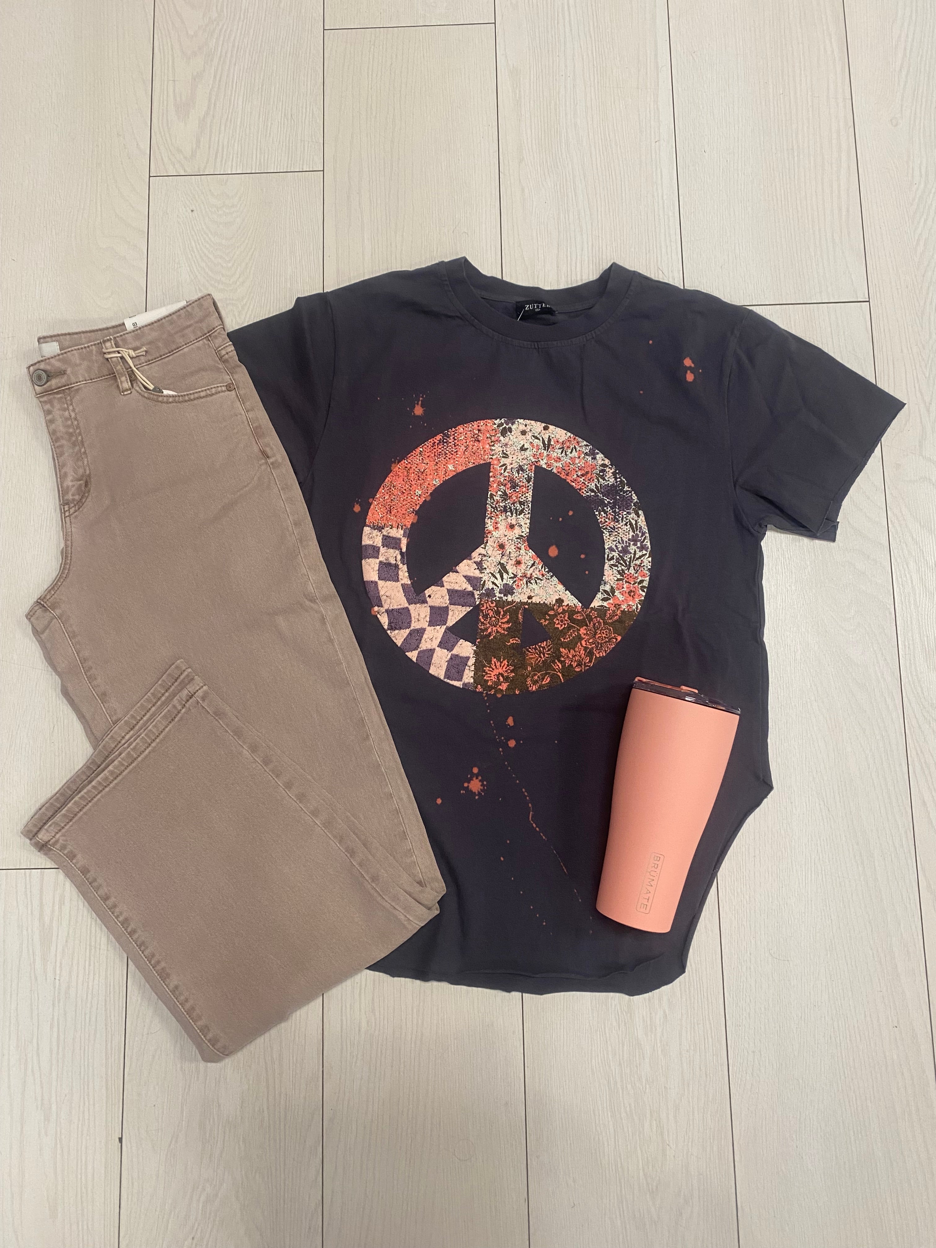 Boho Peace Floral Top