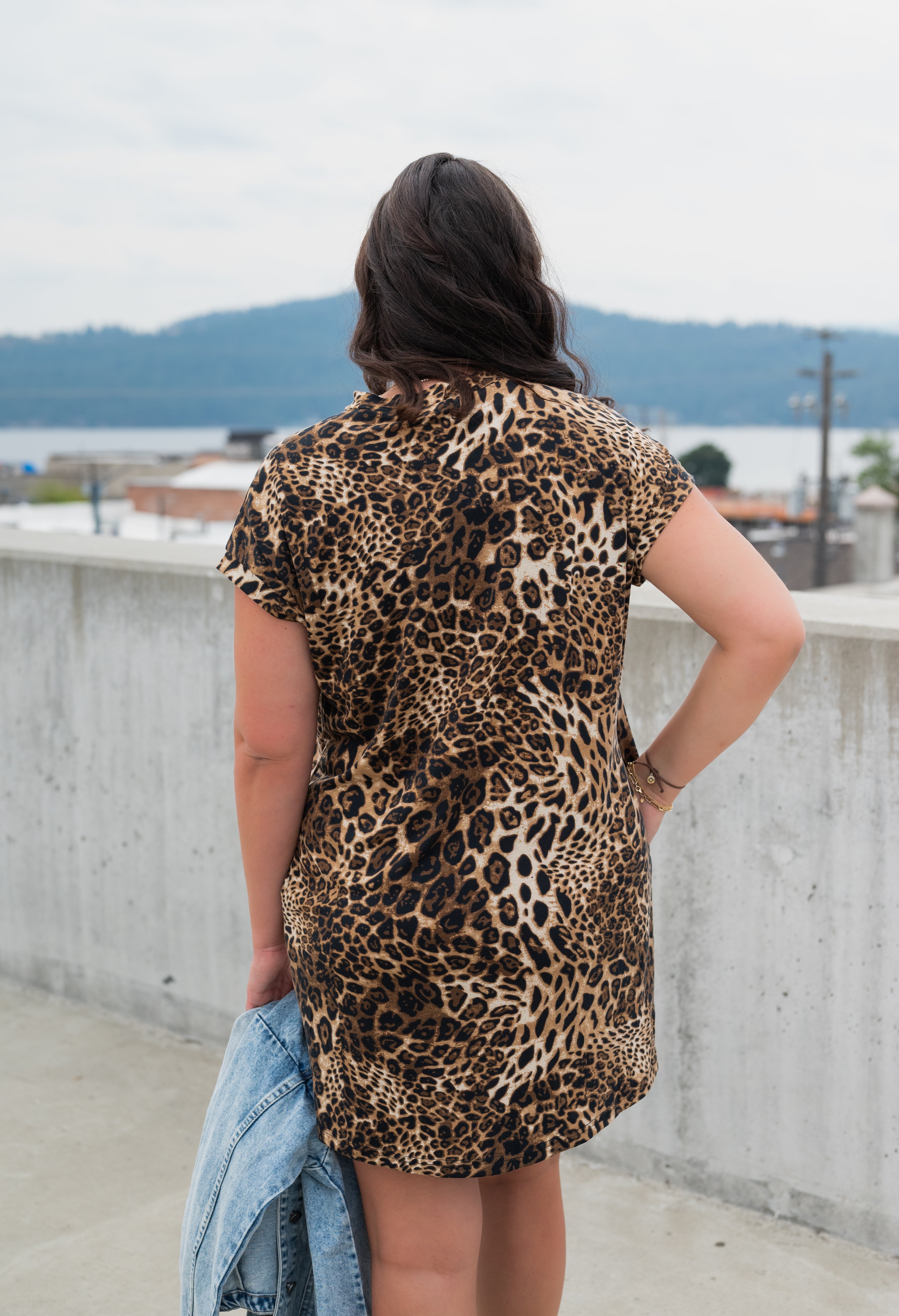 CORINNE LEOPARD TEE DRESS