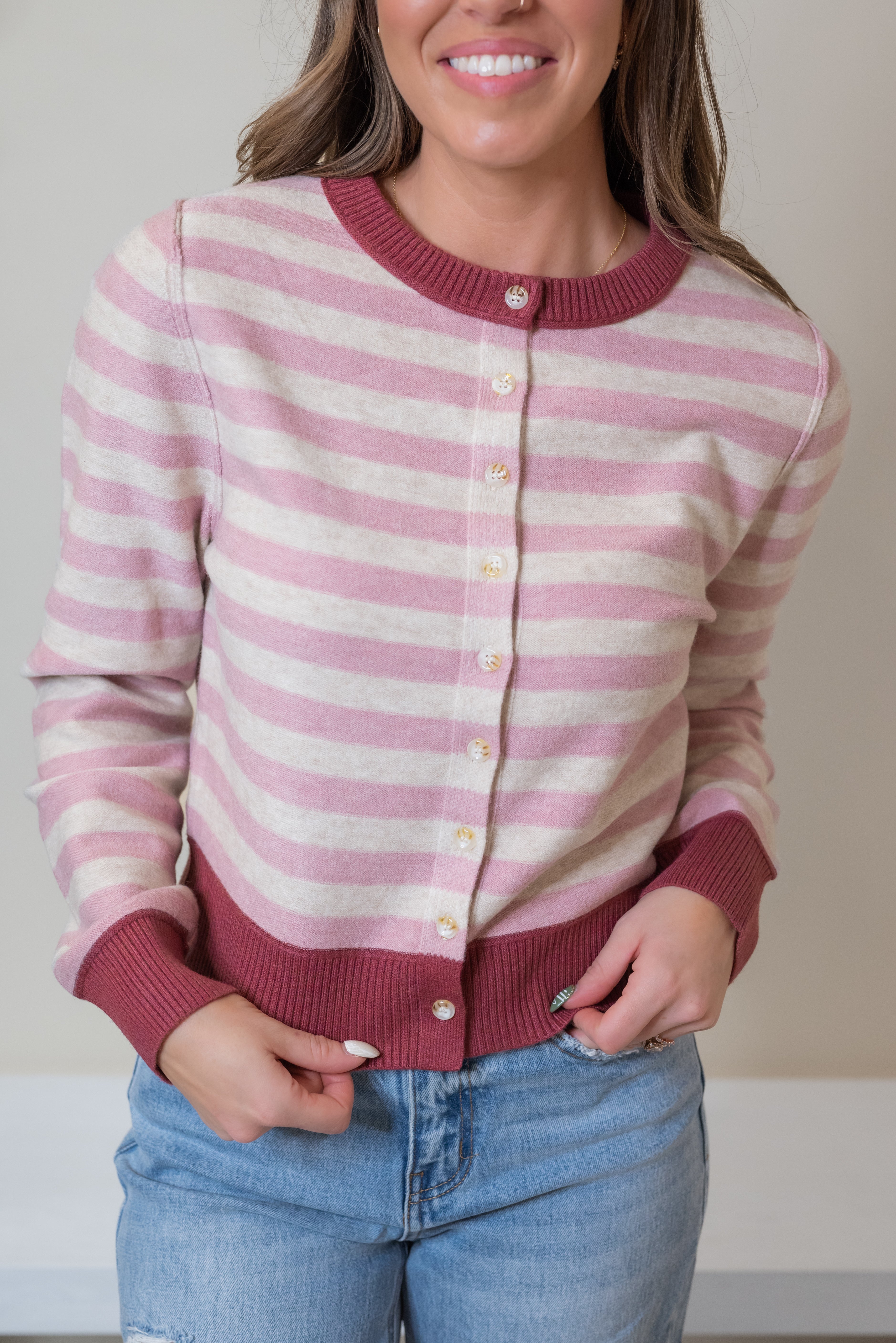 ANISTON STRIPE CARDI