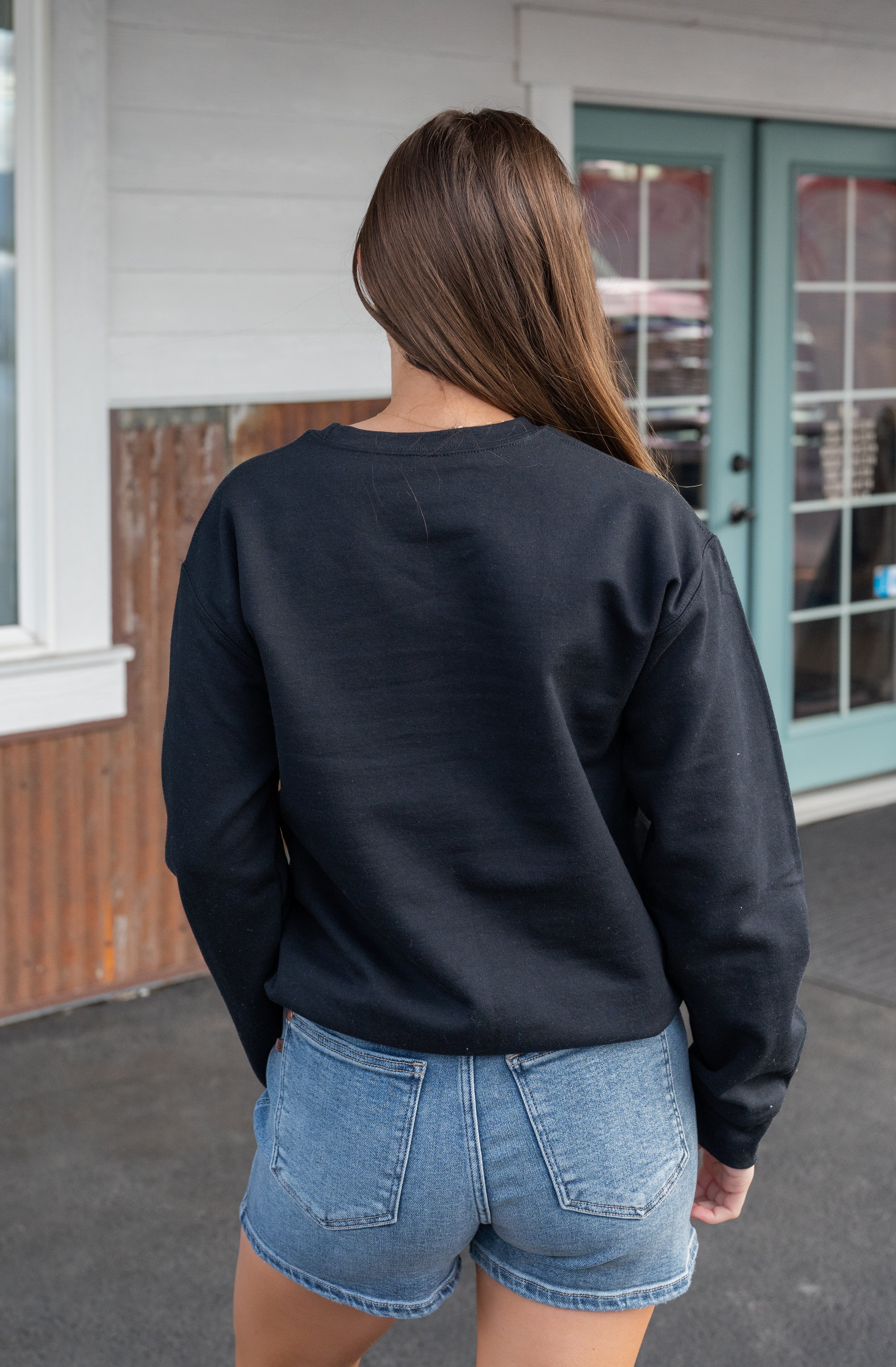 MAKE HEAVEN CROWDED Embroidered Fleece Sweatshirt