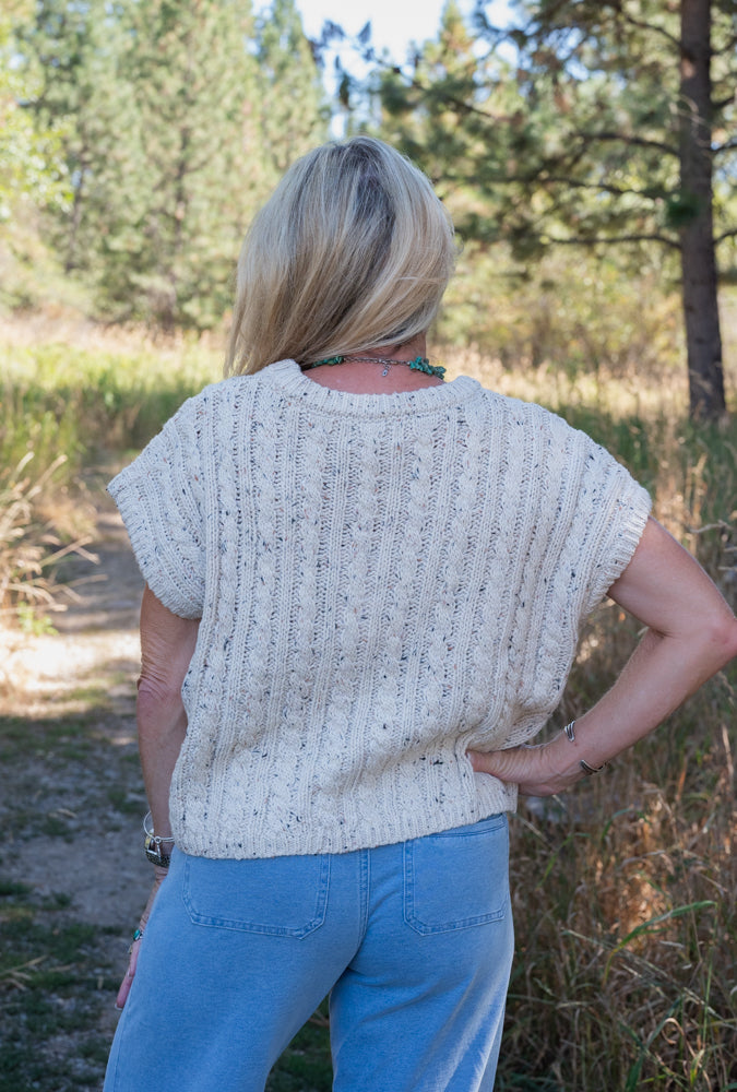 EFFORTLESS CABLE SWEATER TANK