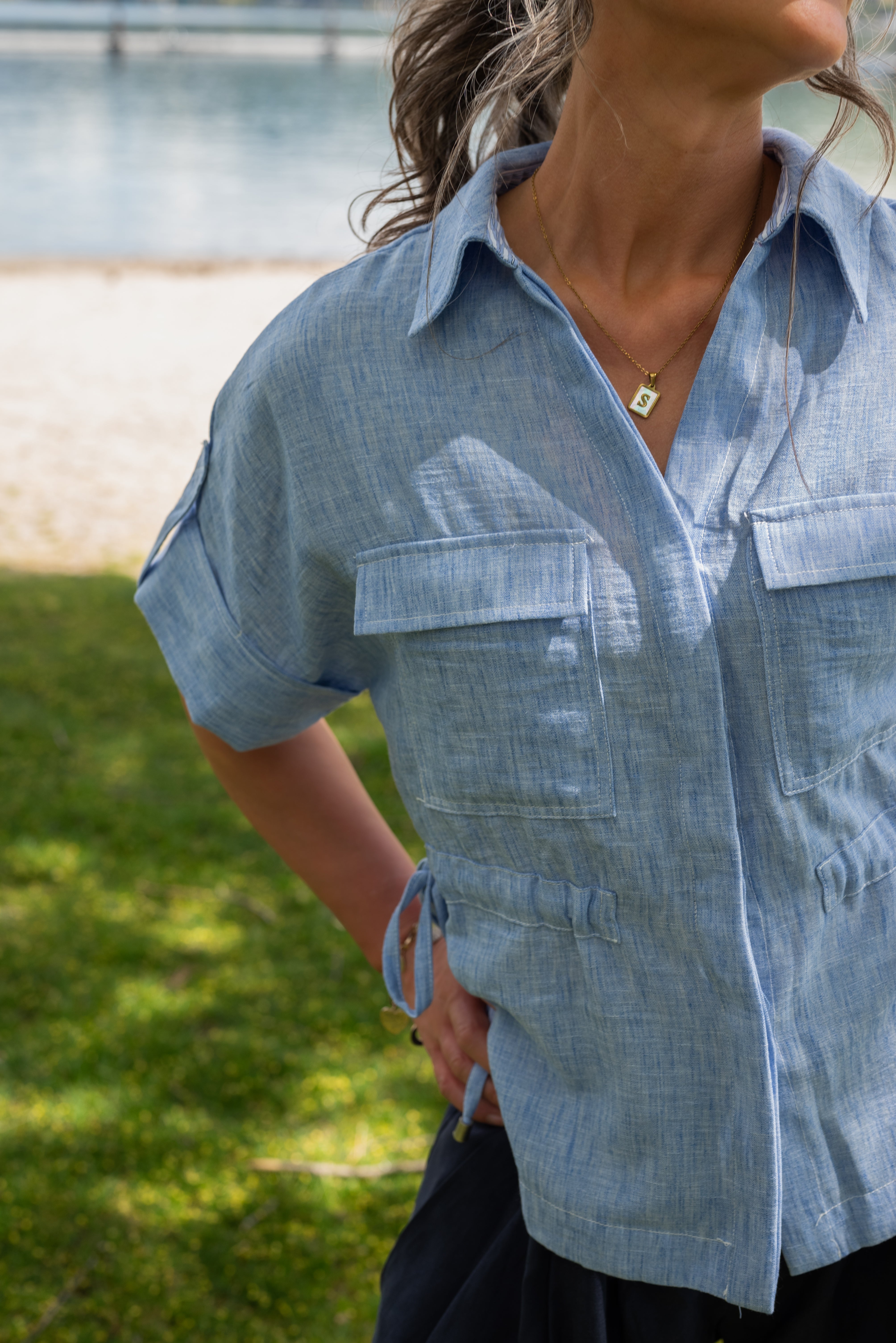 ALICE CHAMBRAY TOP