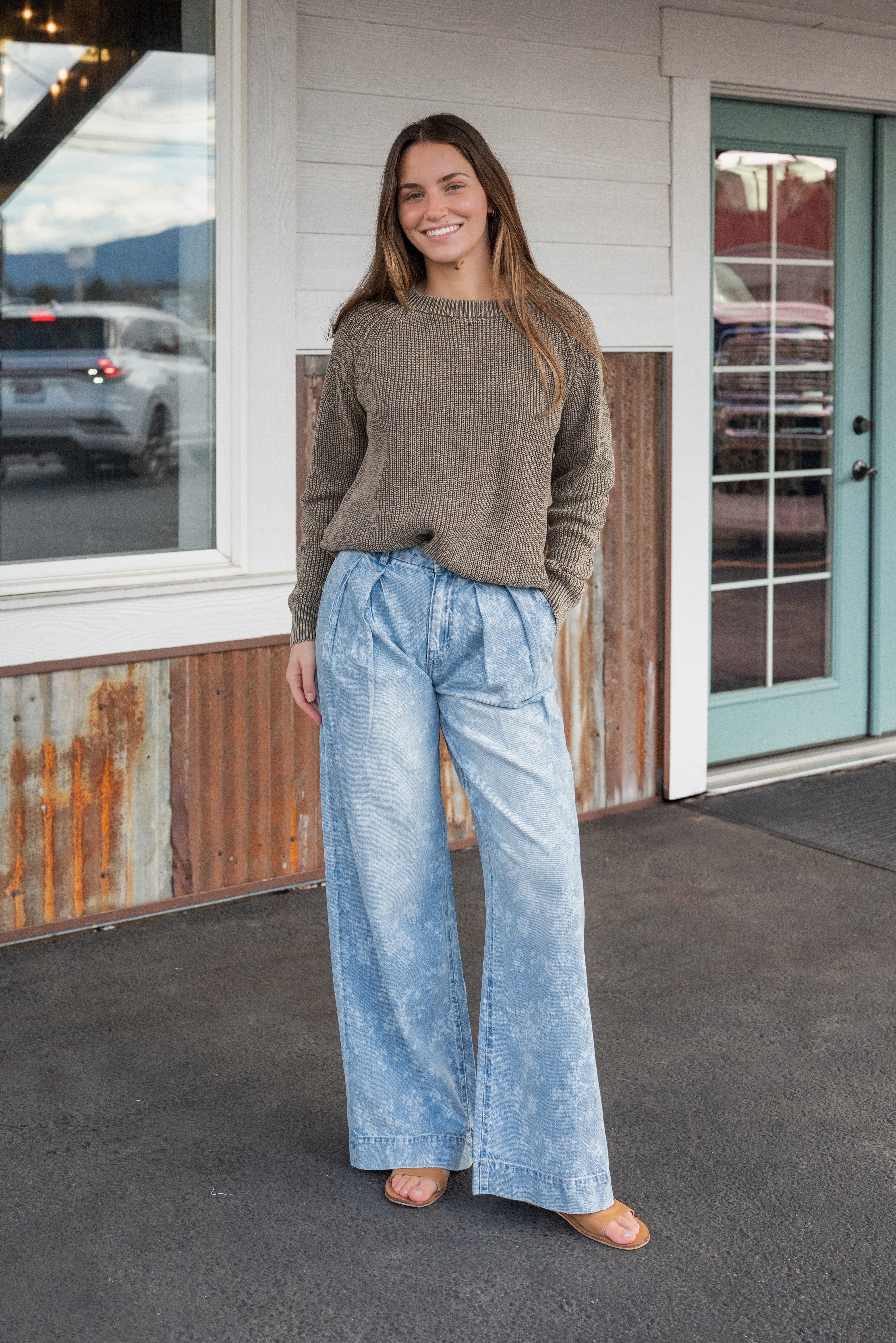 FLORAL HR WIDE LEG