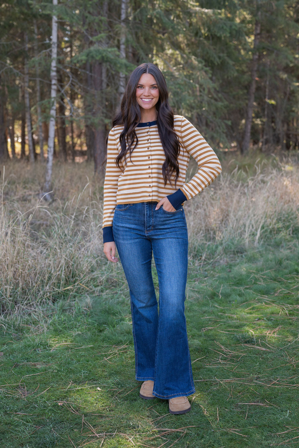ADRIENNE STRIPE CARDIGAN