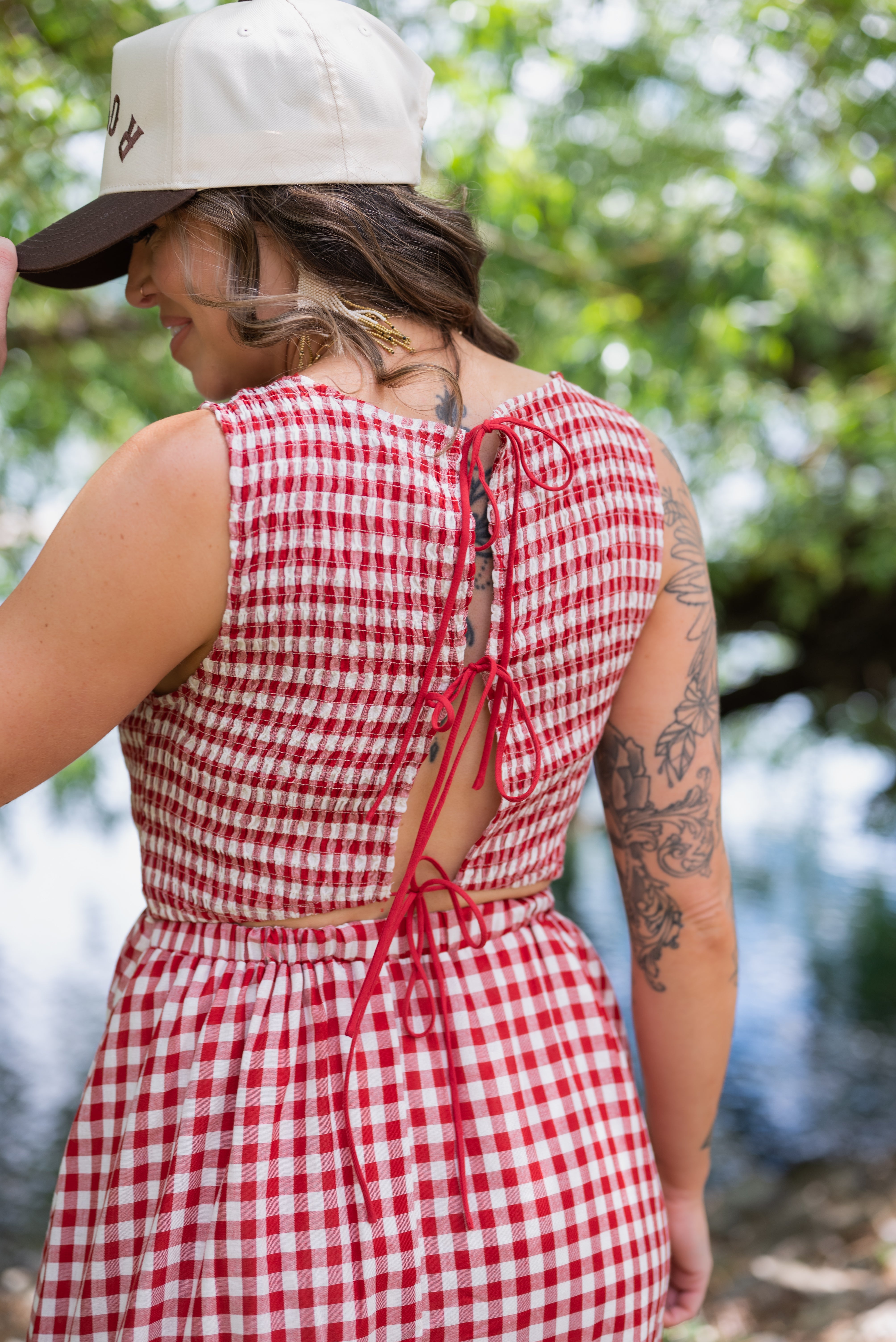 APPLE BUTTER MIDI DRESS