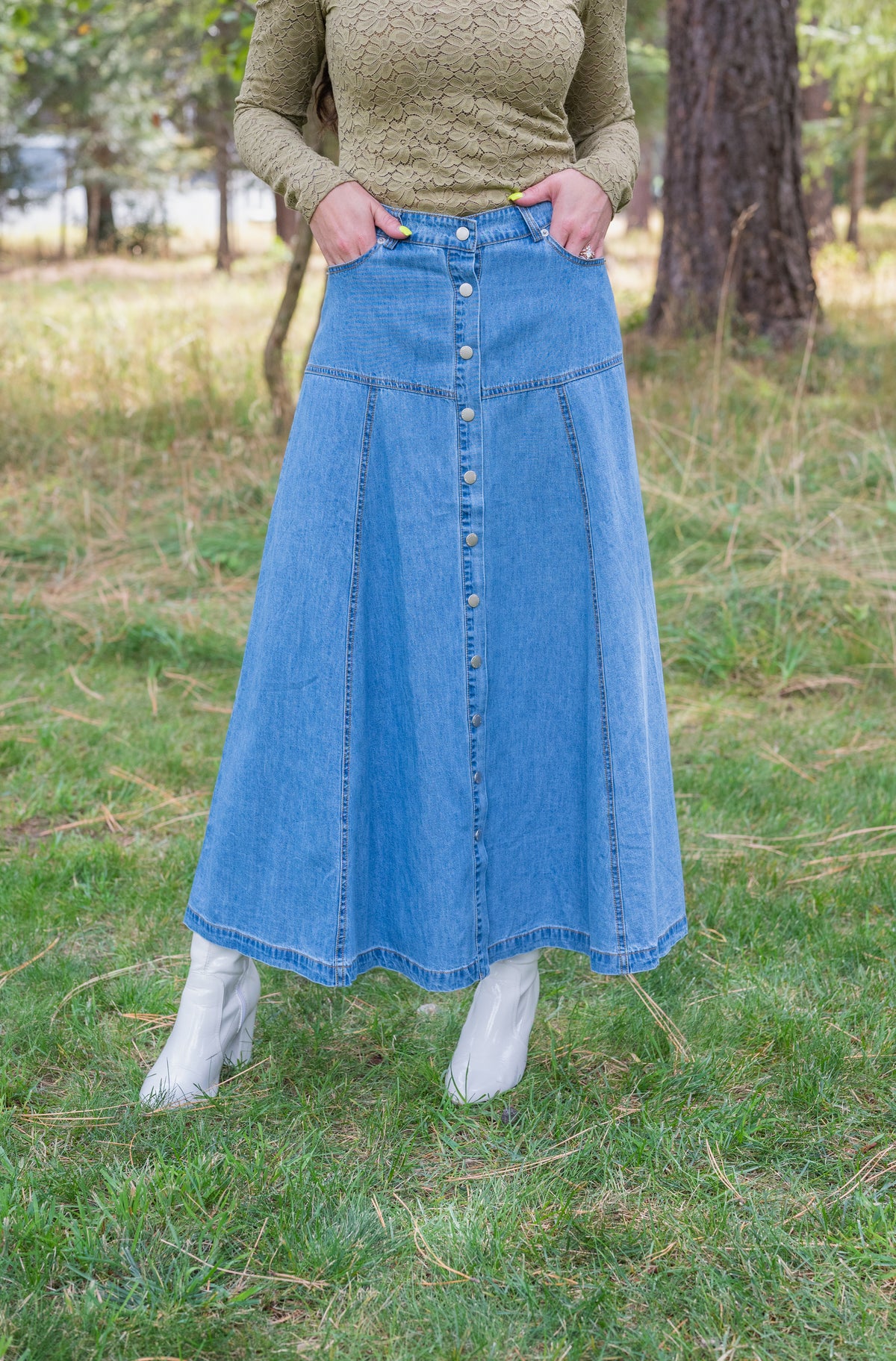 KARRIE DENIM MAXI SKIRT