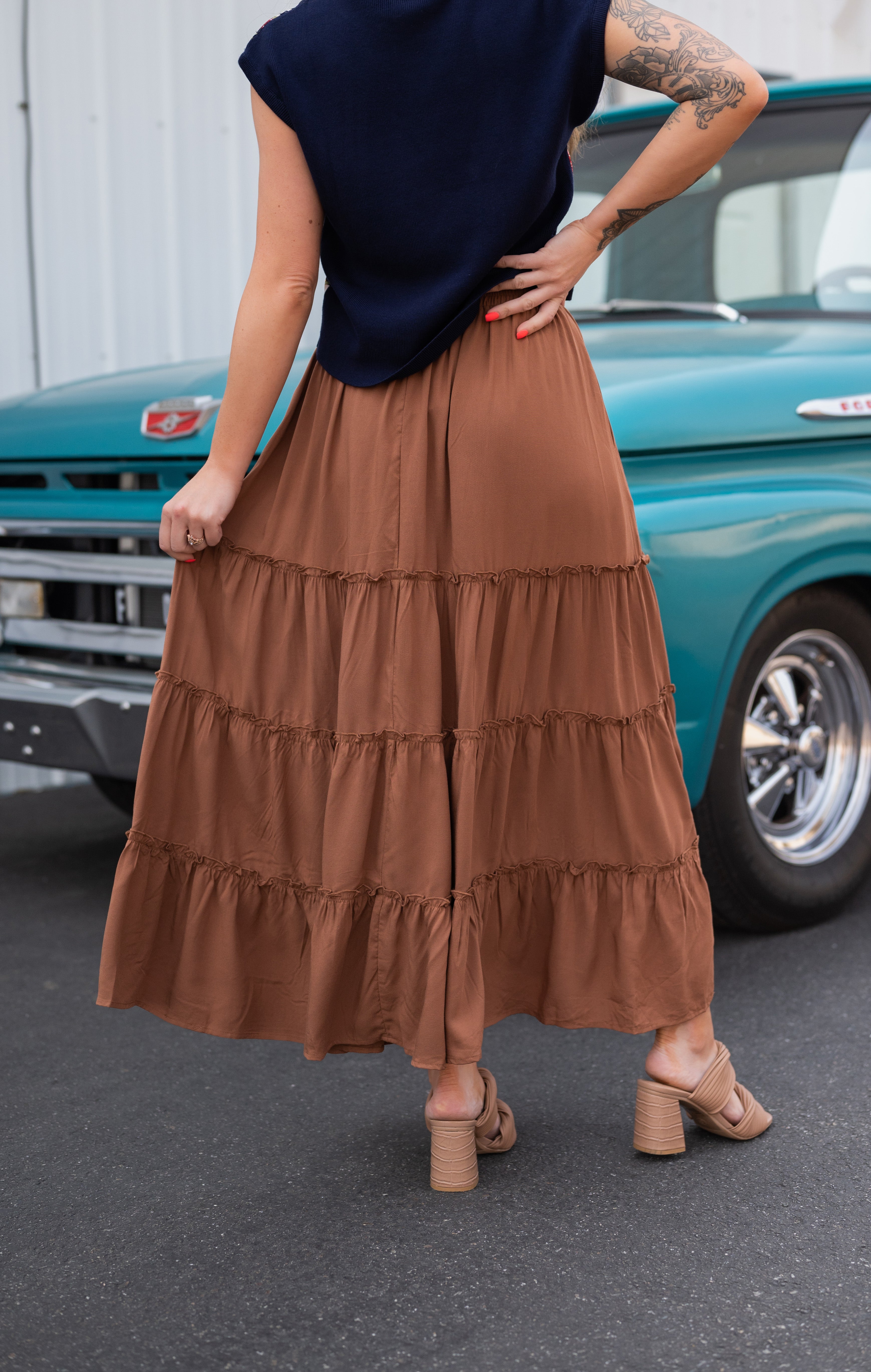 MARINELA TIERED MAXI SKIRT