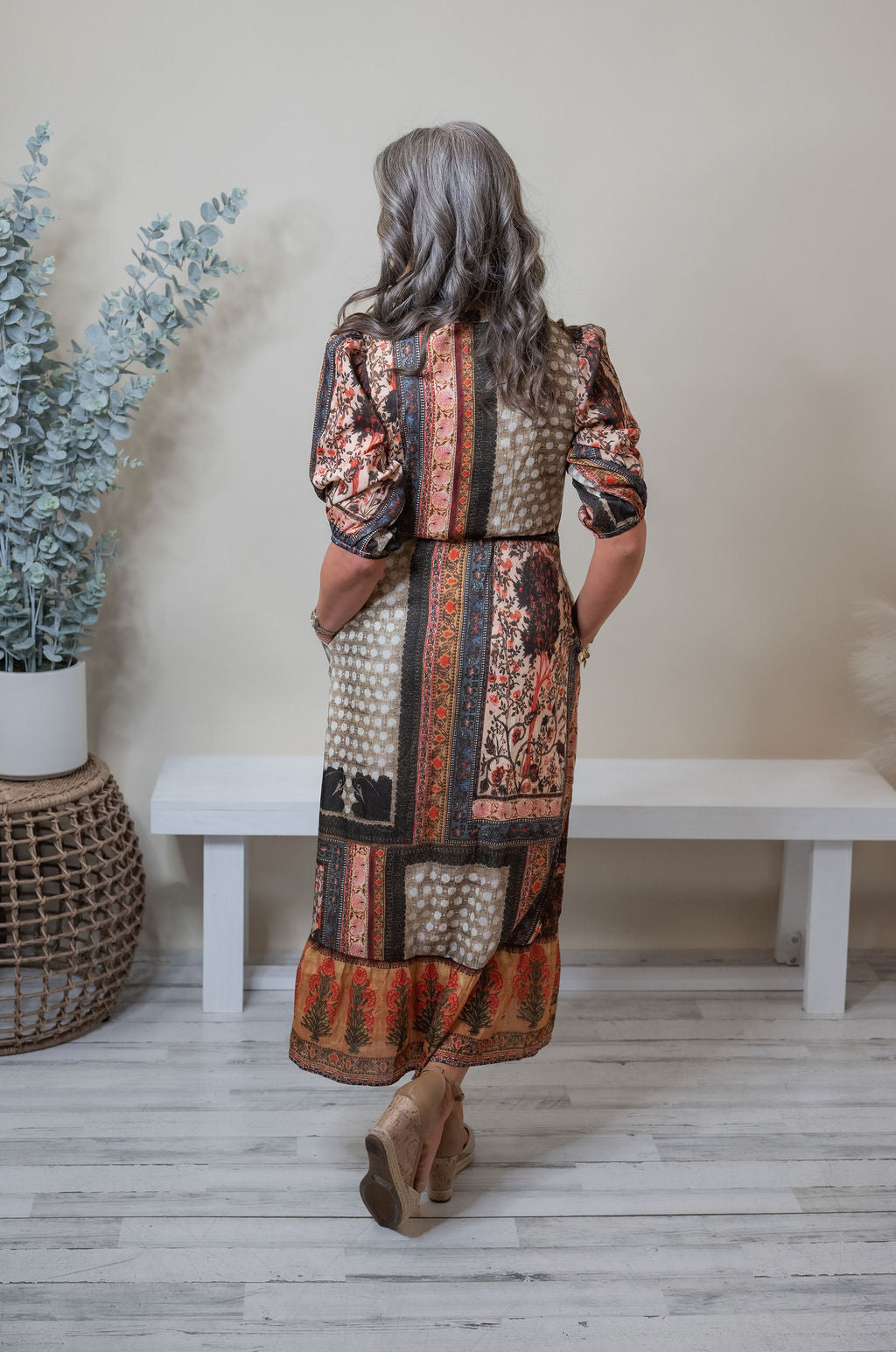 SIGOURNEY PATCHWORK DRESS