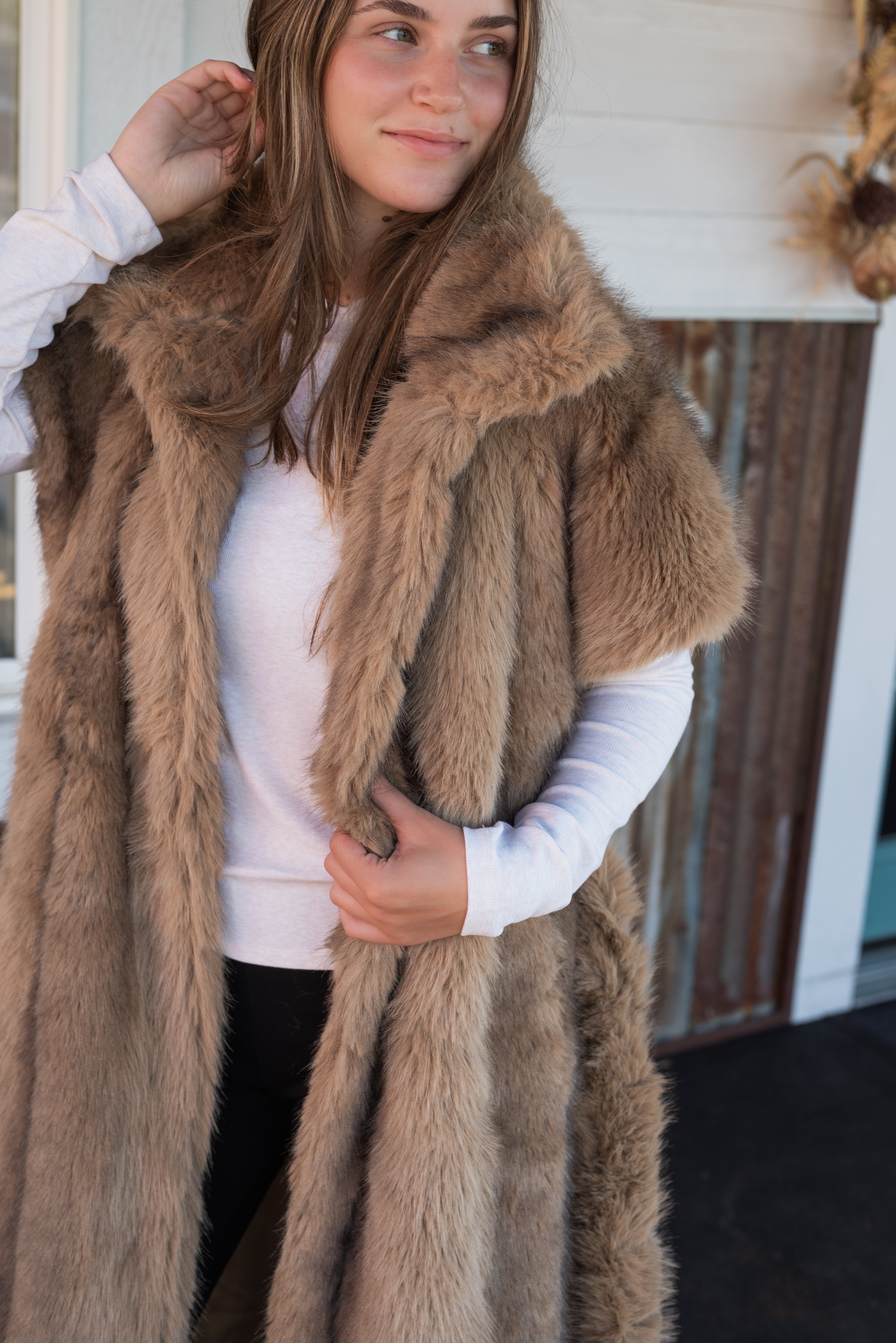 NANCE FAUX FUR VEST