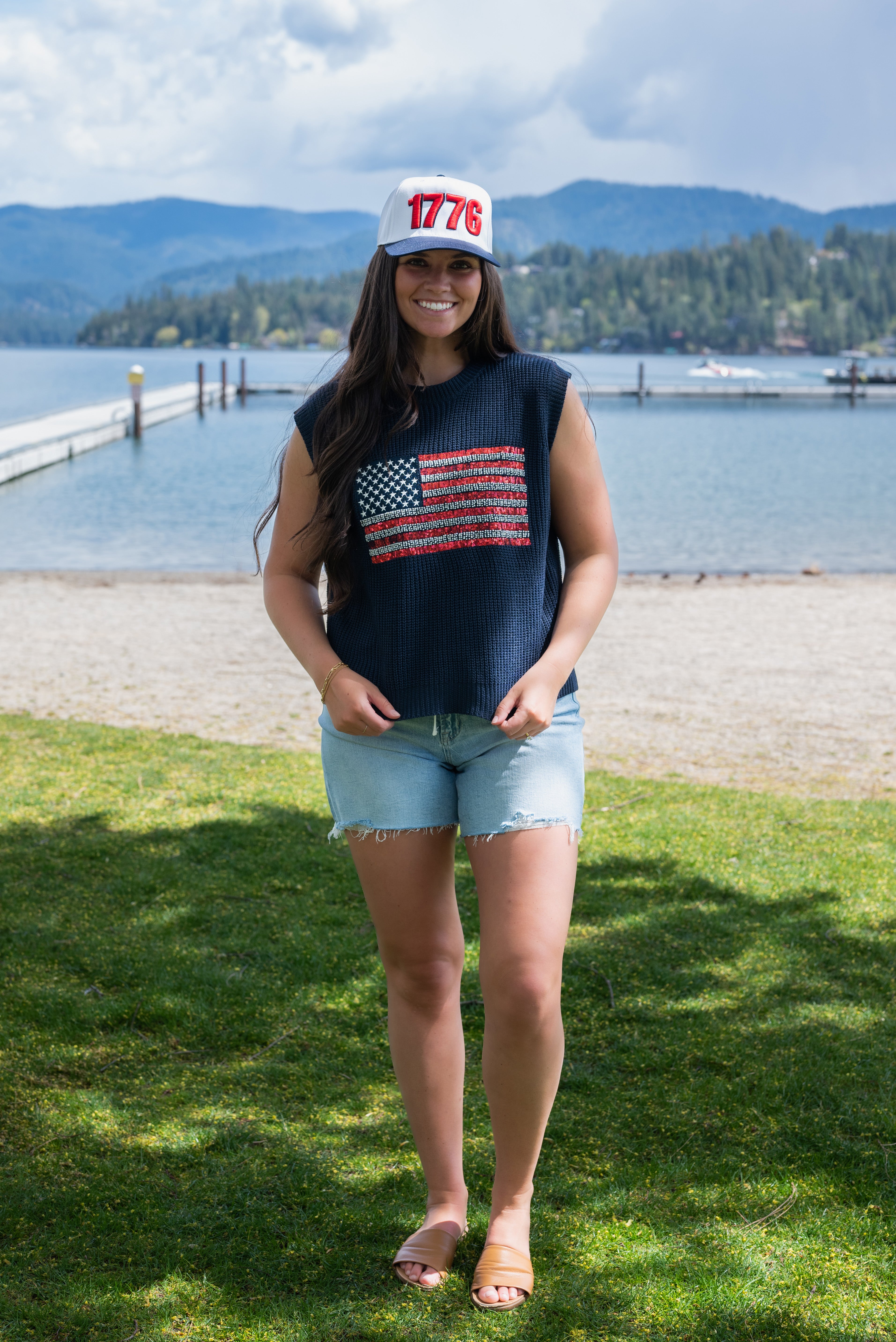 SEQUIN FLAG SWEATER