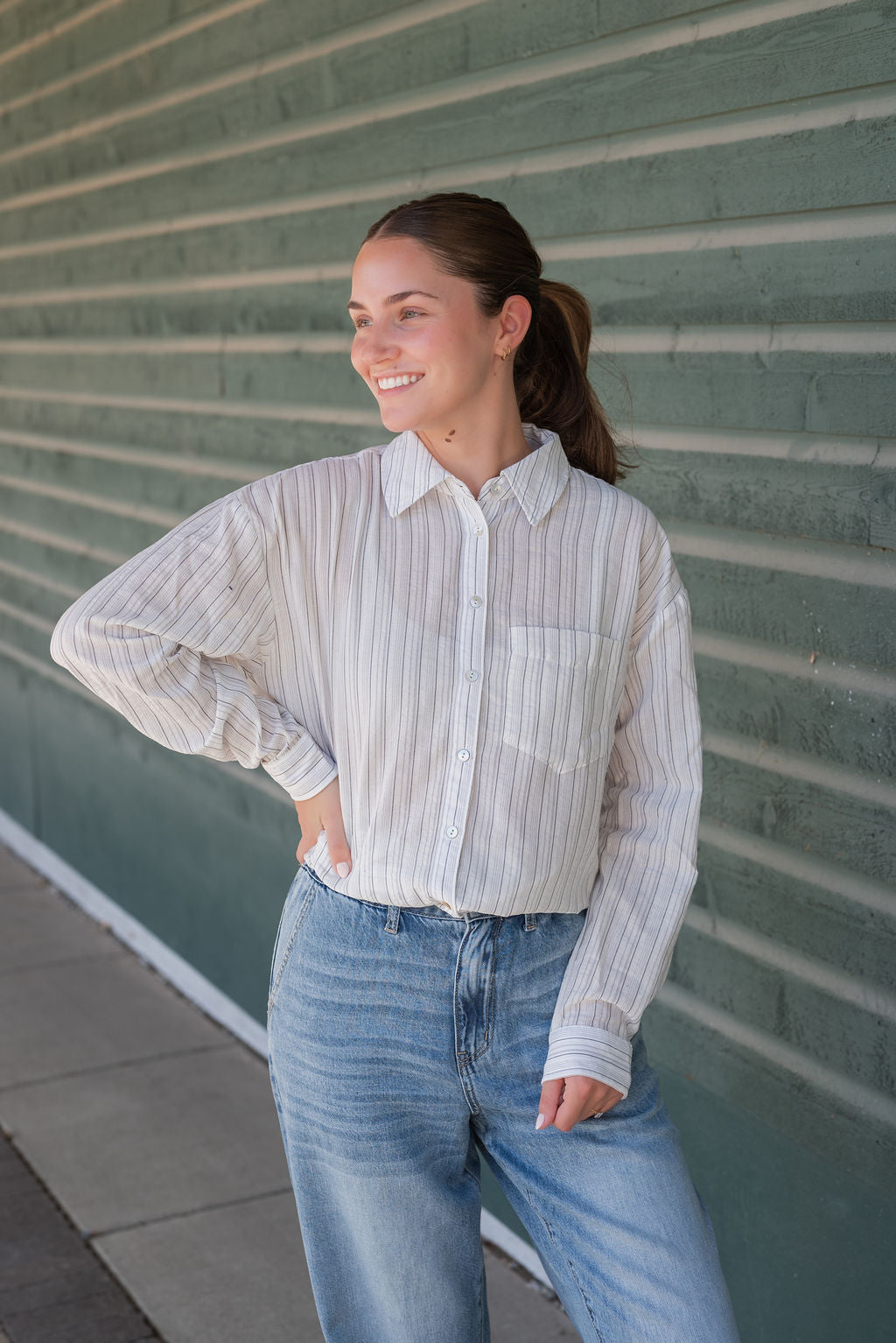 CHARMAINE STRIPE BUTTON DOWN