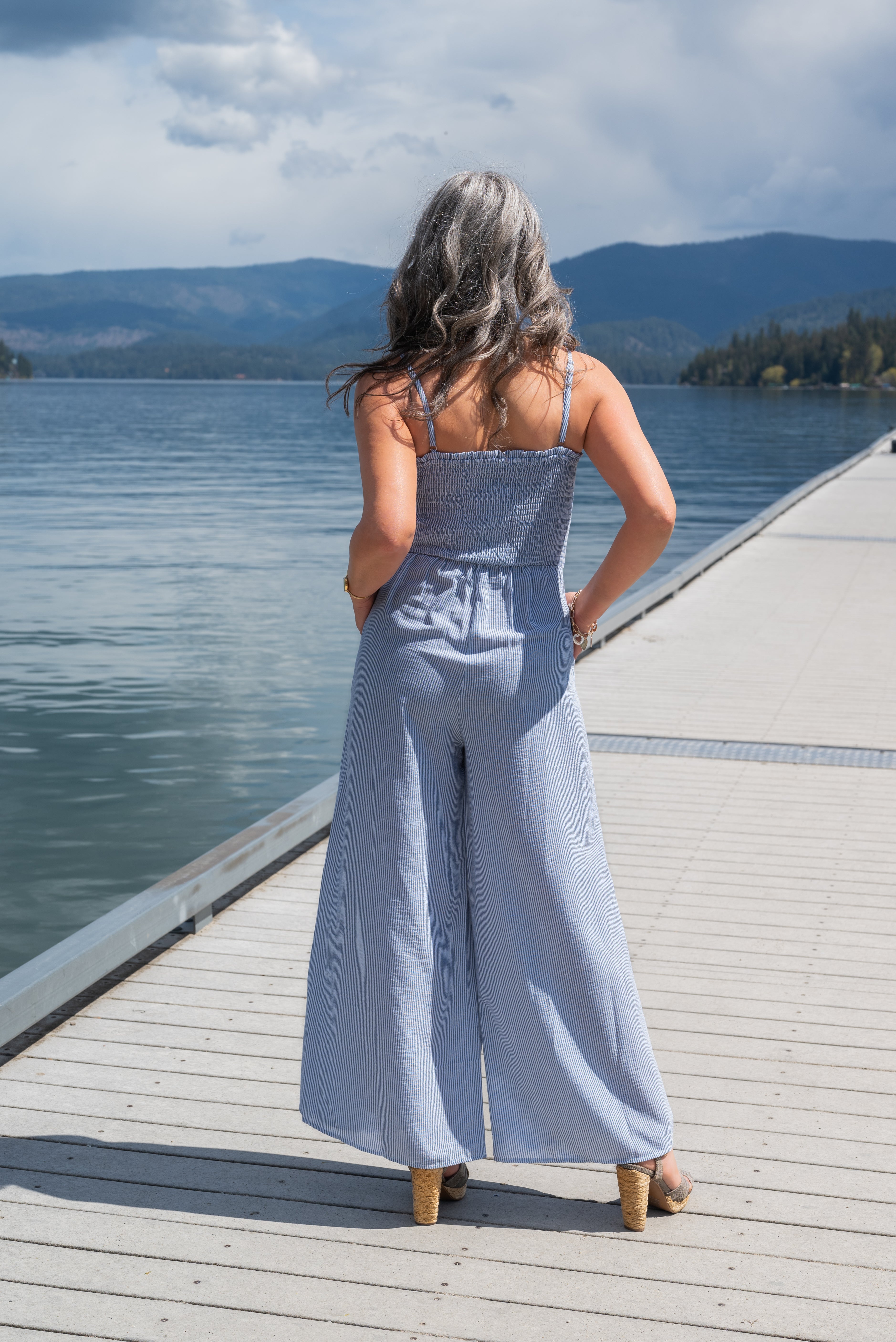 GARDEN SUN SMOCKED JUMPSUIT