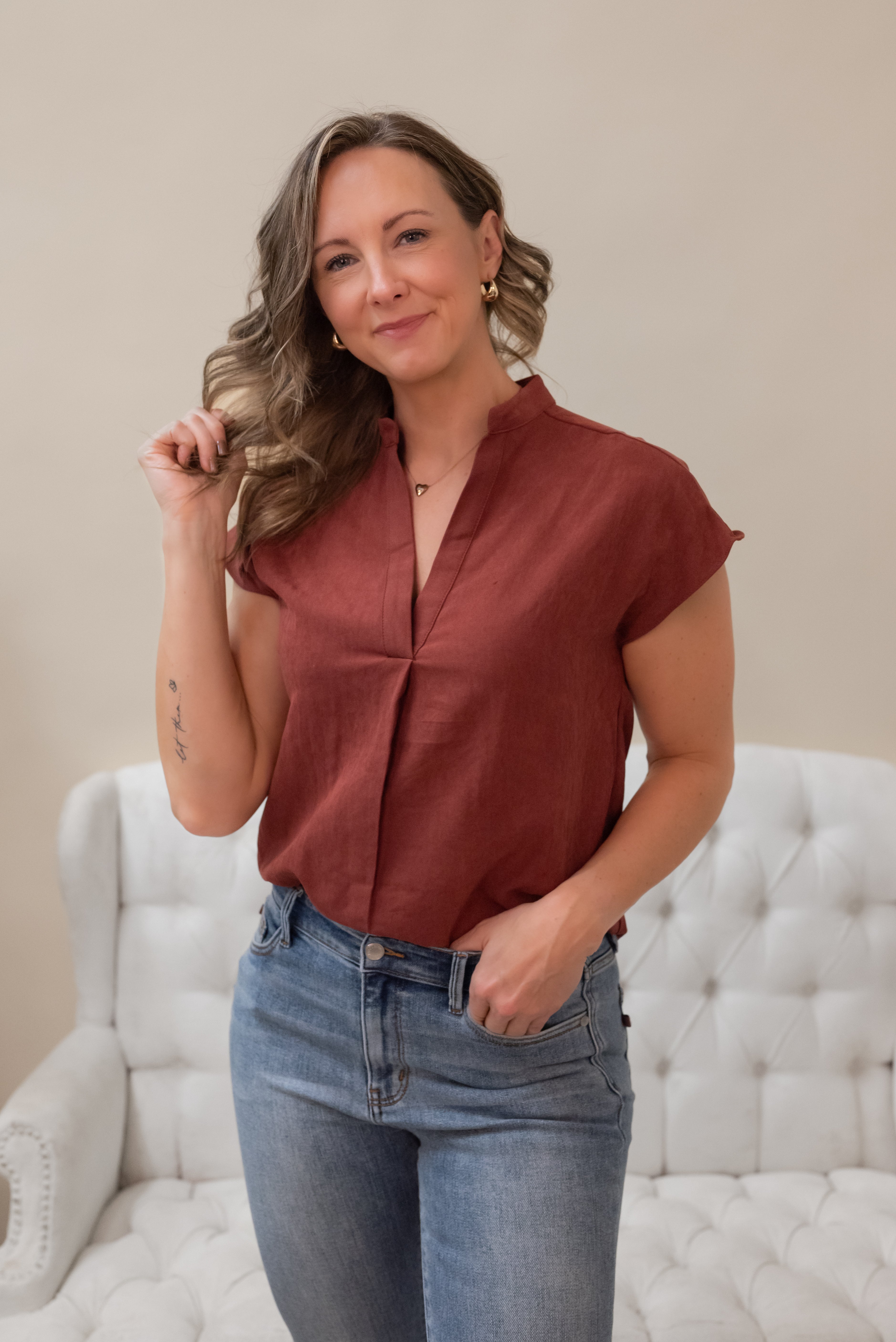 RAE DROP SHOULDER BLOUSE