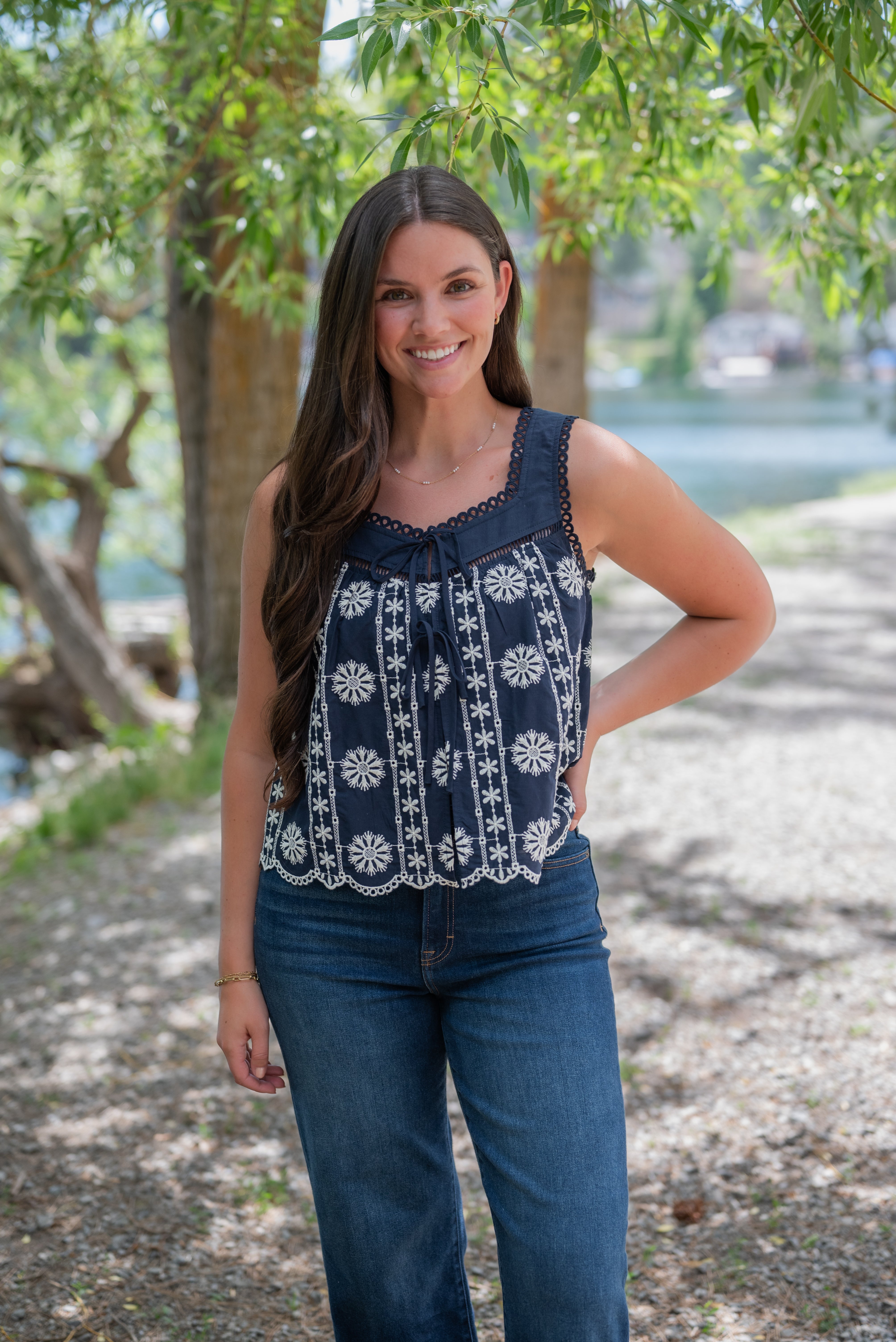 PAOLA EMBROIDERED TOP
