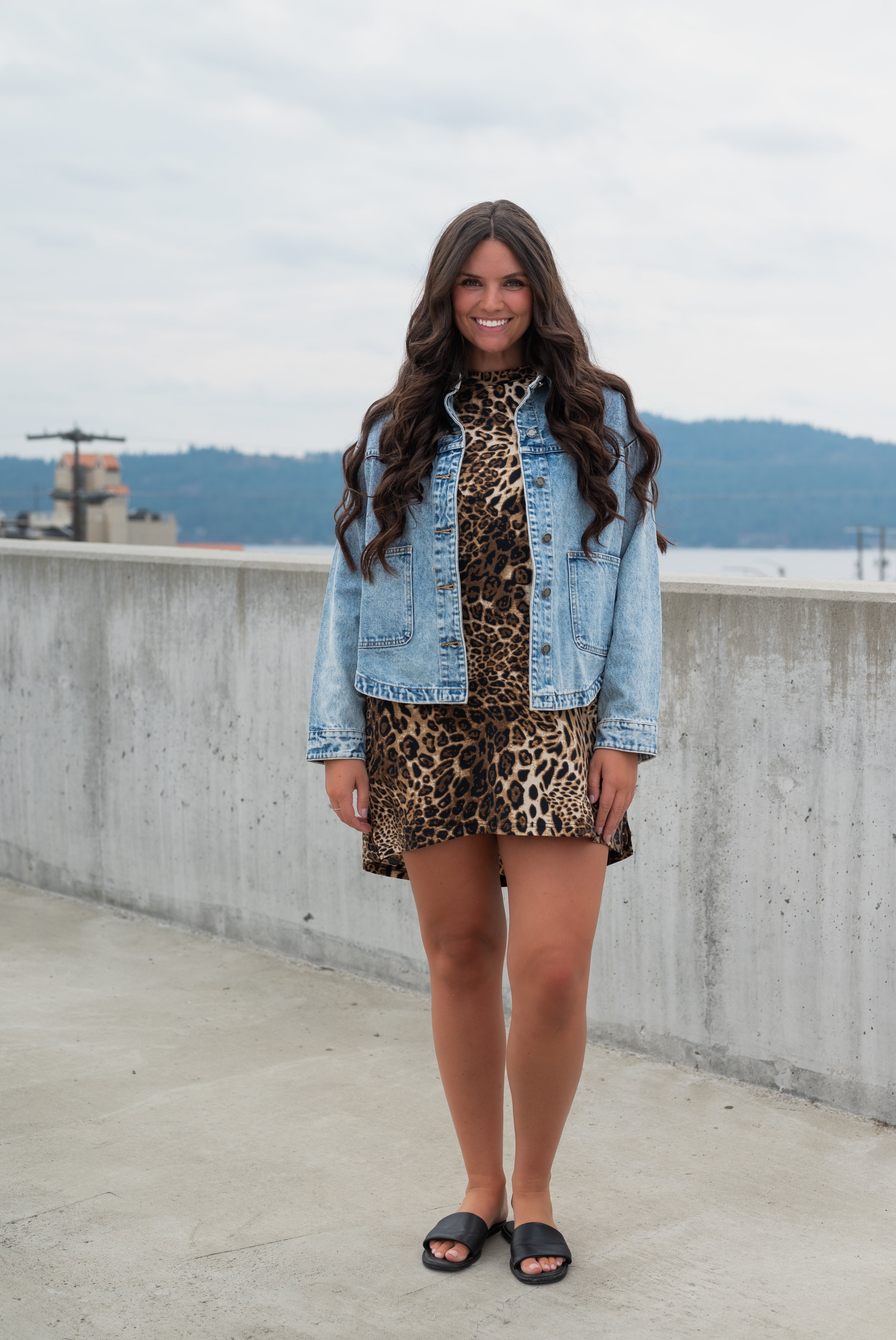 CORINNE LEOPARD TEE DRESS