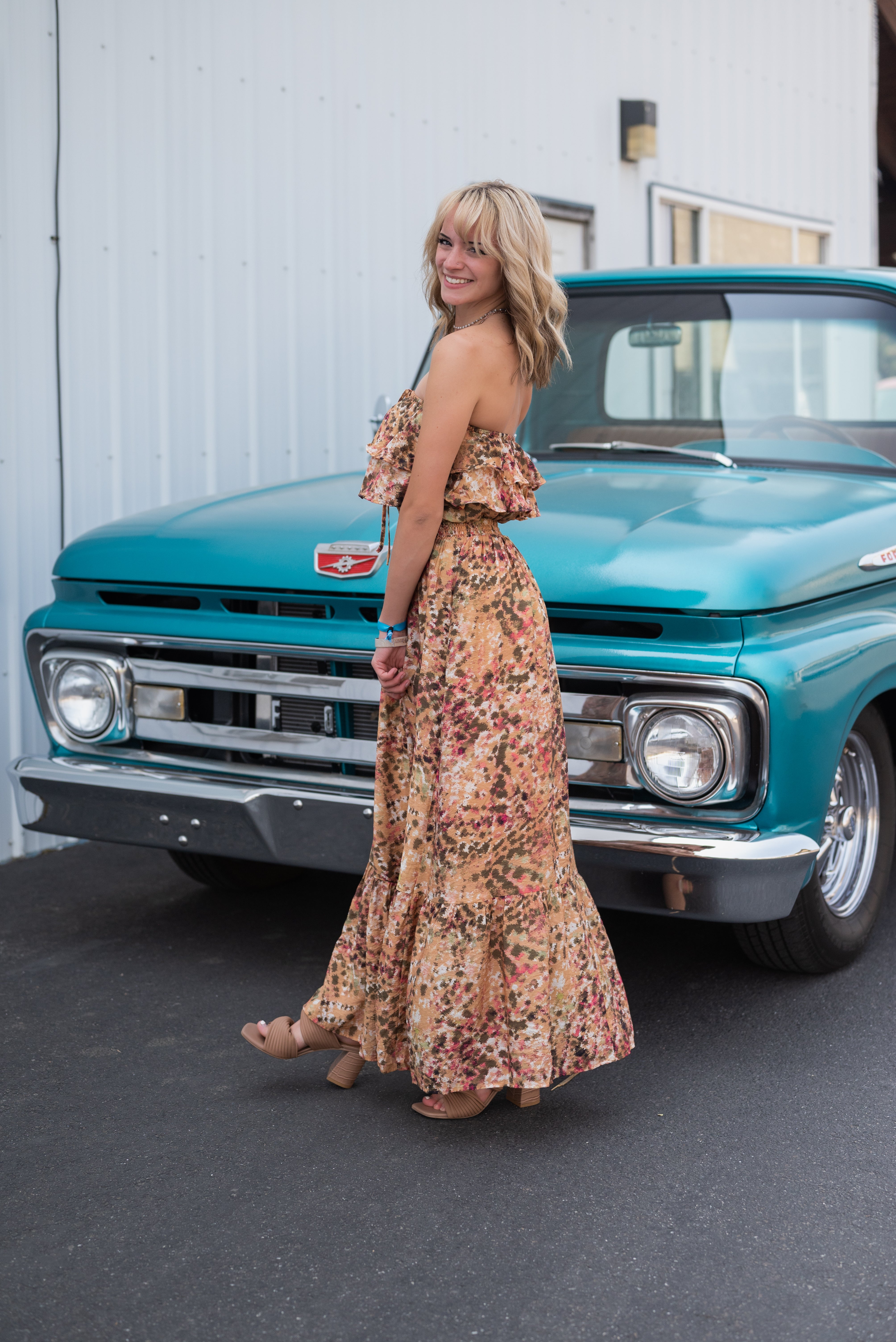 SUNSET CANYON STRAPLESS MAXI DRESS