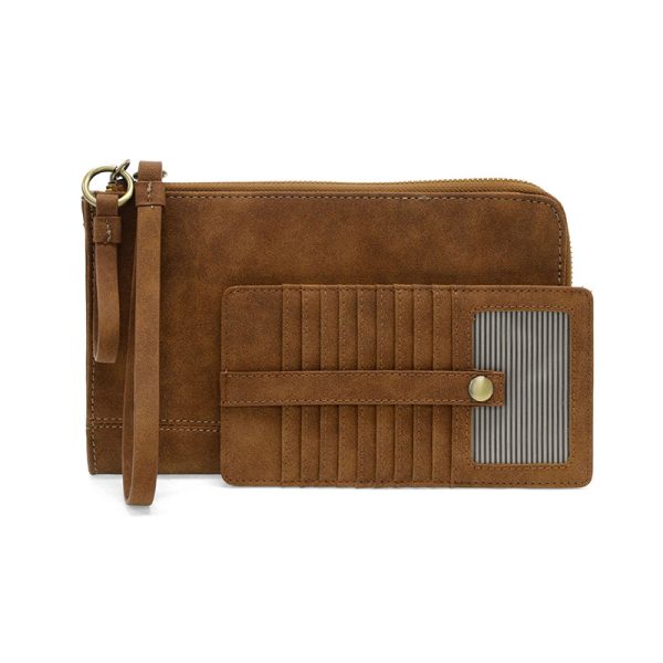 Faux Suede Karina Wristlet & Wallet