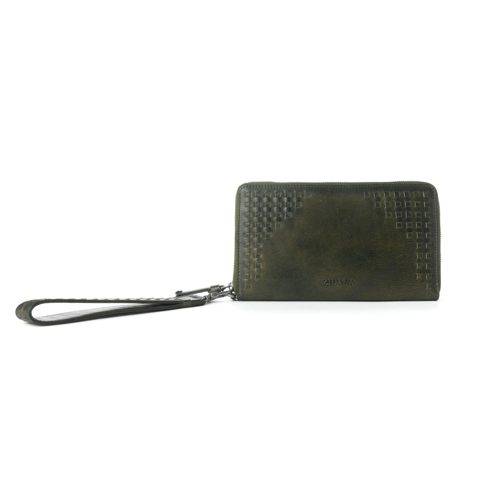 Zidana Elko Braided Veg Tanned Leather Wallet