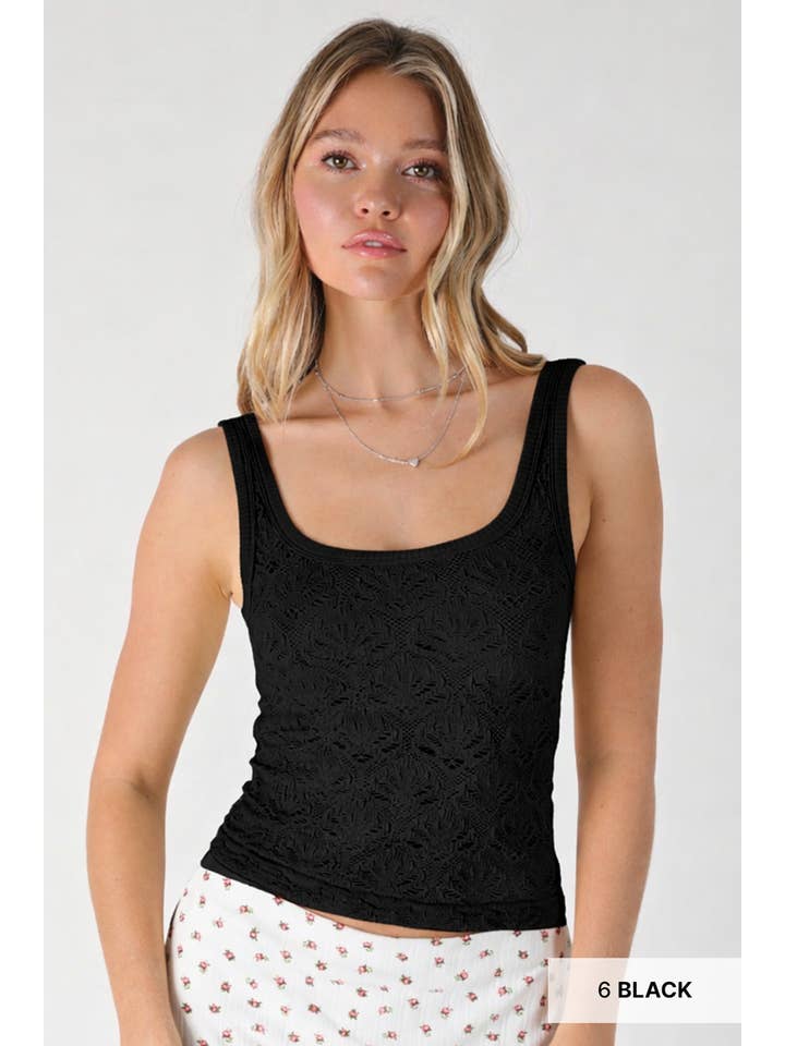 CHRYSTAL FLORAL LACE TANK