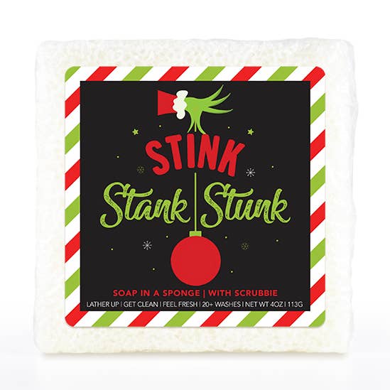 Stink, Stank, Stunk Soap Sponge | Seaside White Square